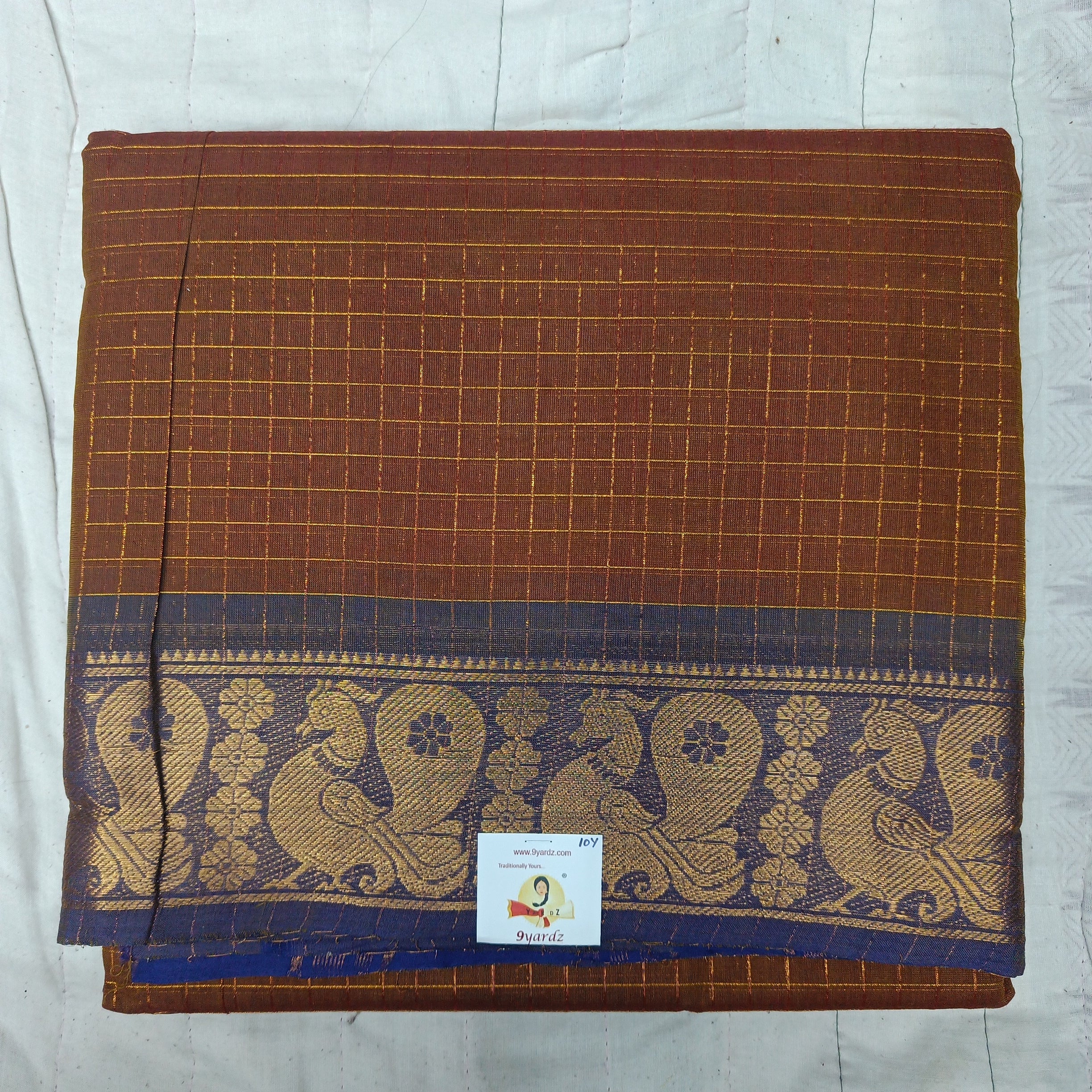 Arupukottai cotton checked 10 yards madisar