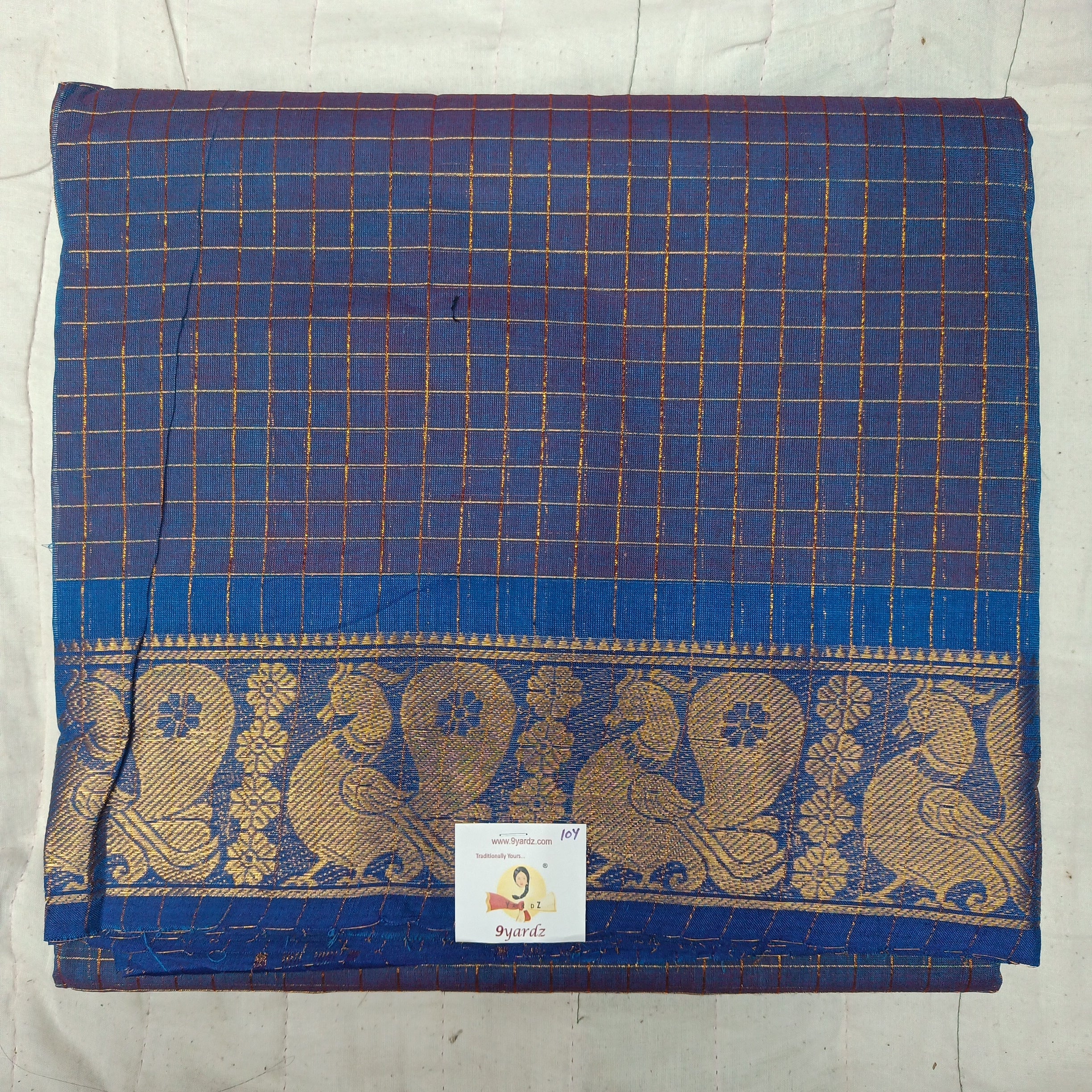 Arupukottai cotton checked 10 yards madisar