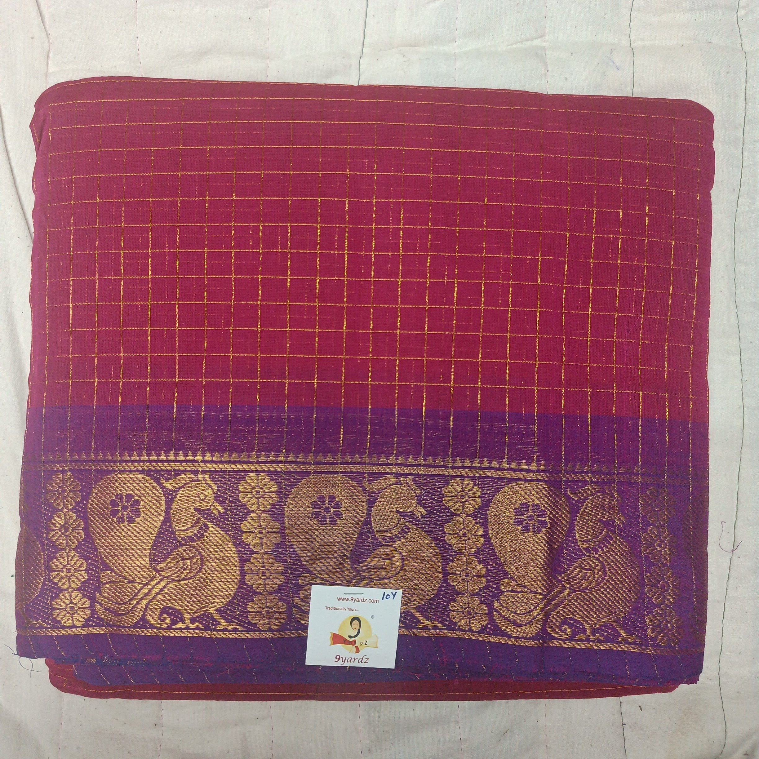 Arupukottai cotton checked 10 yards madisar