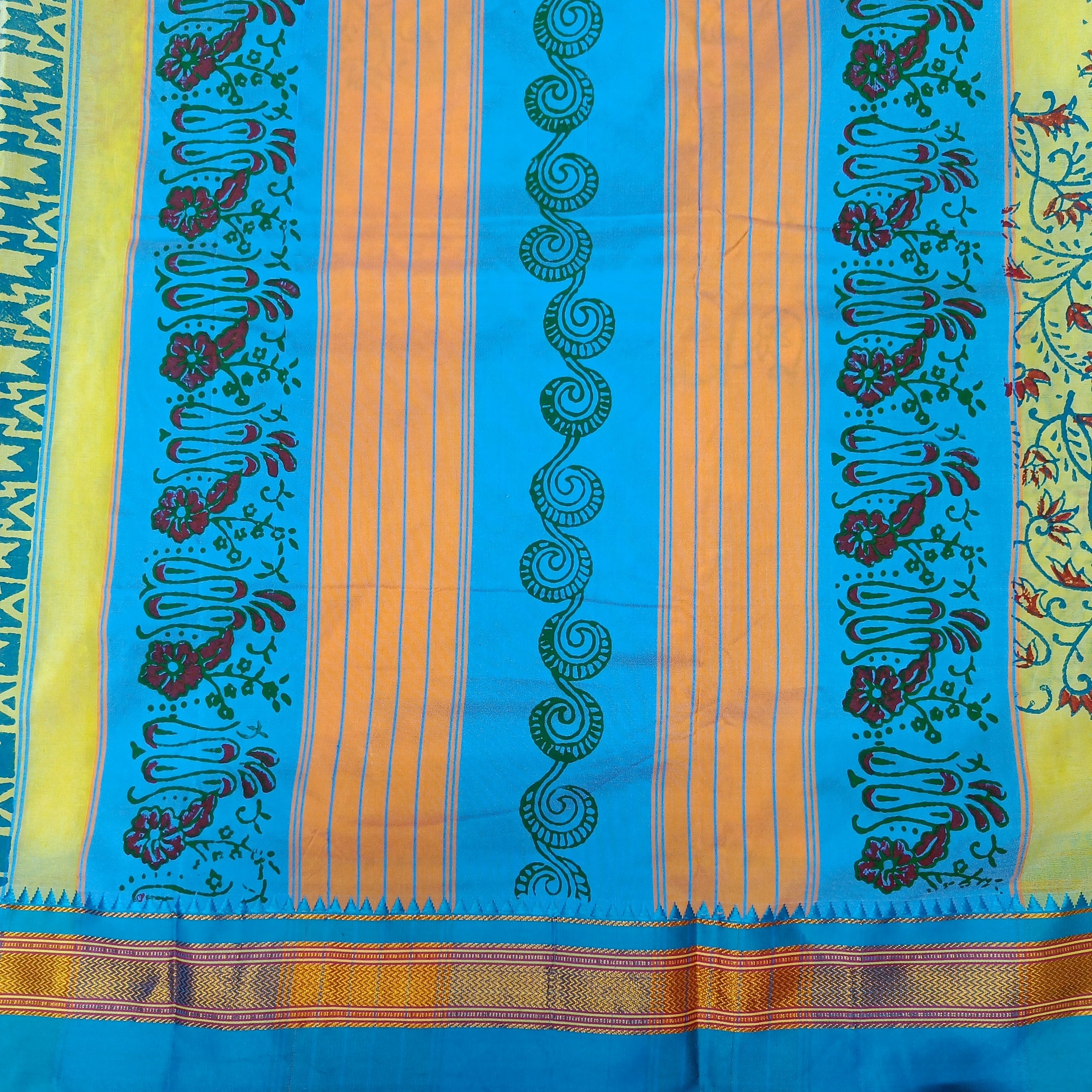 Ikkal sarees madisar printed 10yardz (with blouse)