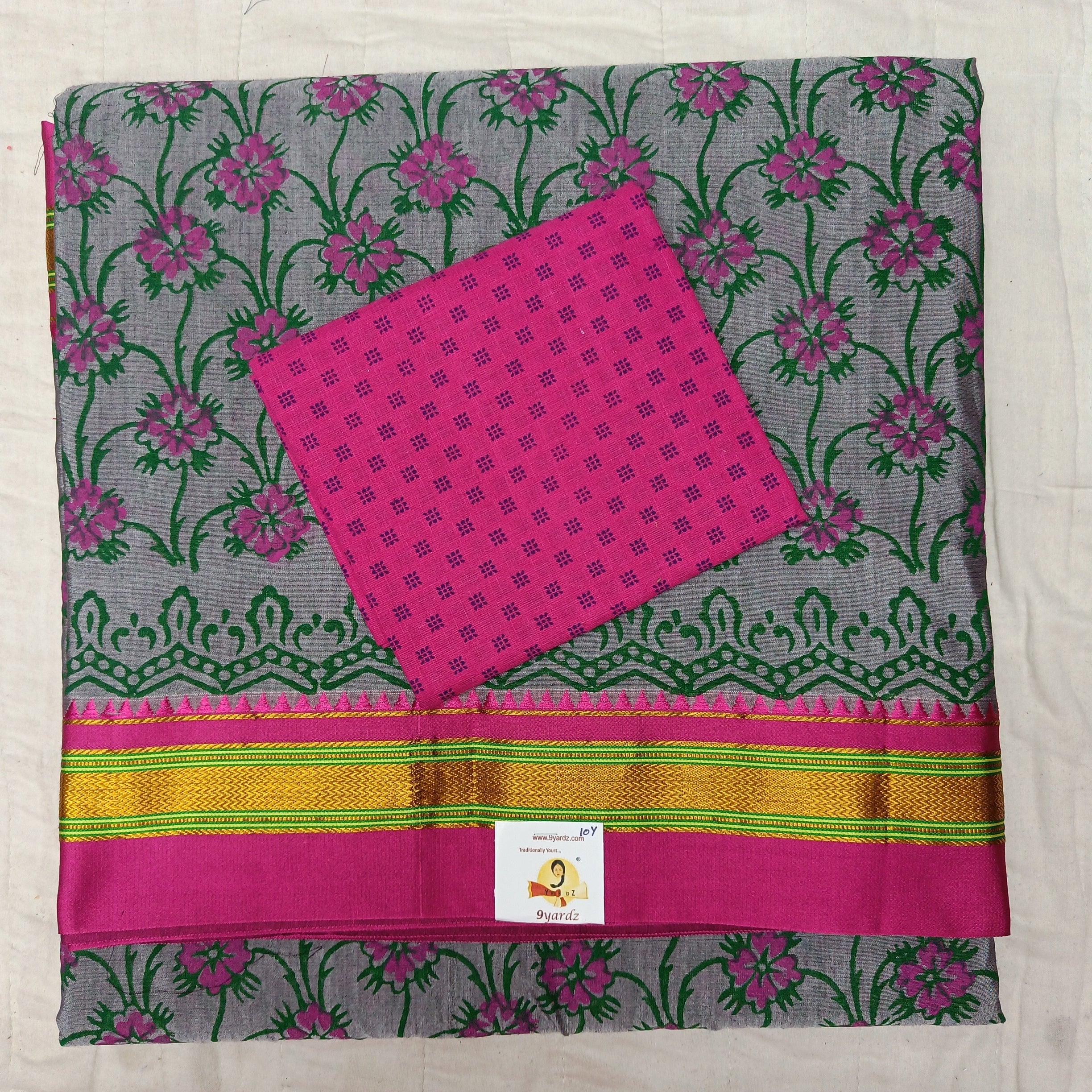 Ikkal sarees madisar printed 10yardz (with blouse)
