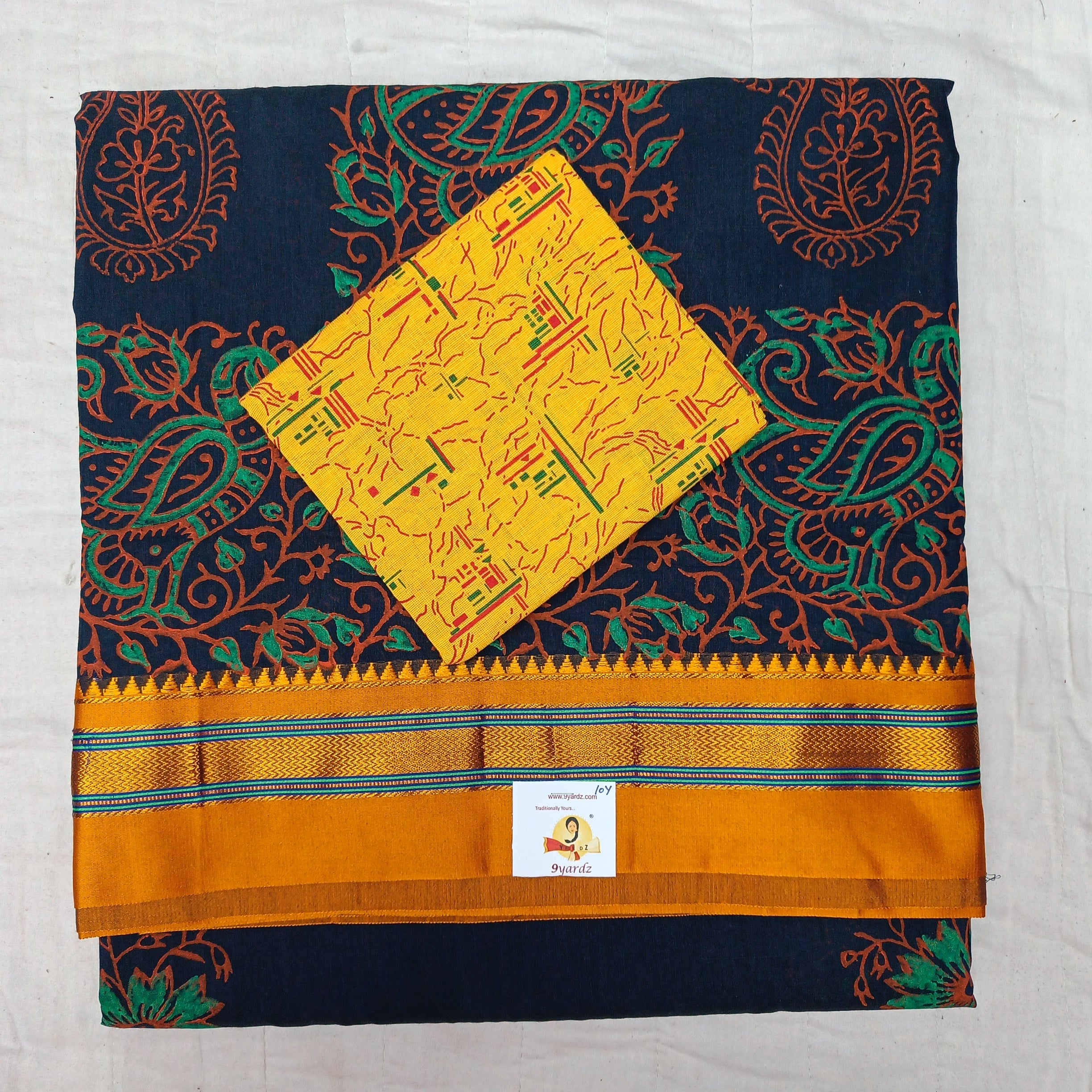 Ikkal sarees madisar printed 10yardz (with blouse)