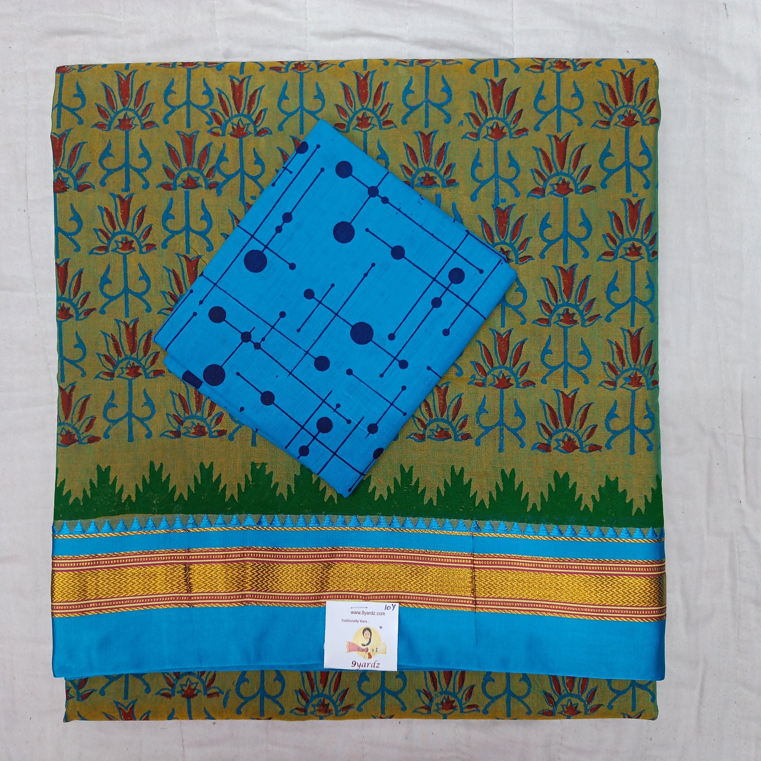 Ikkal sarees madisar printed 10yardz (with blouse)