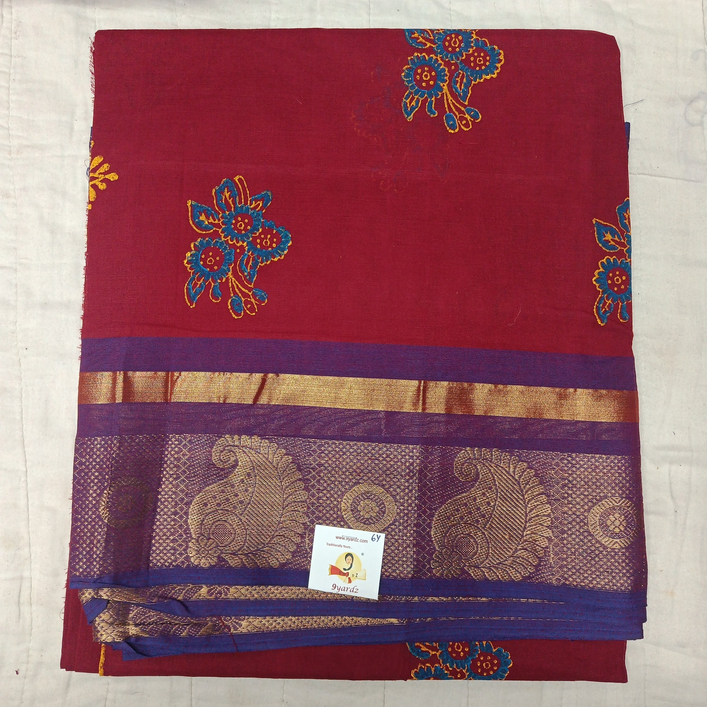 Chettinadu cotton printed 6 yardz
