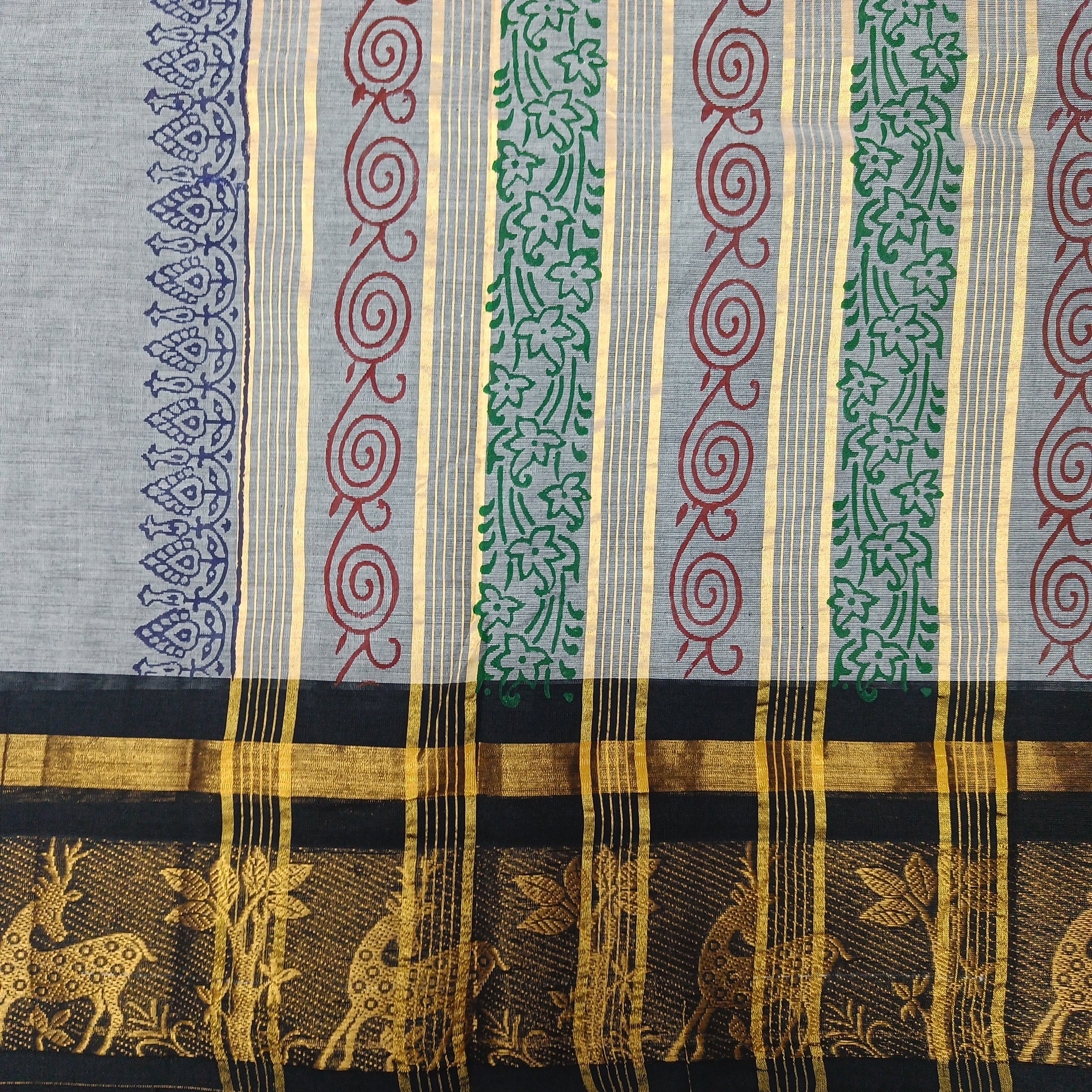 Chettinadu cotton printed 6 yardz