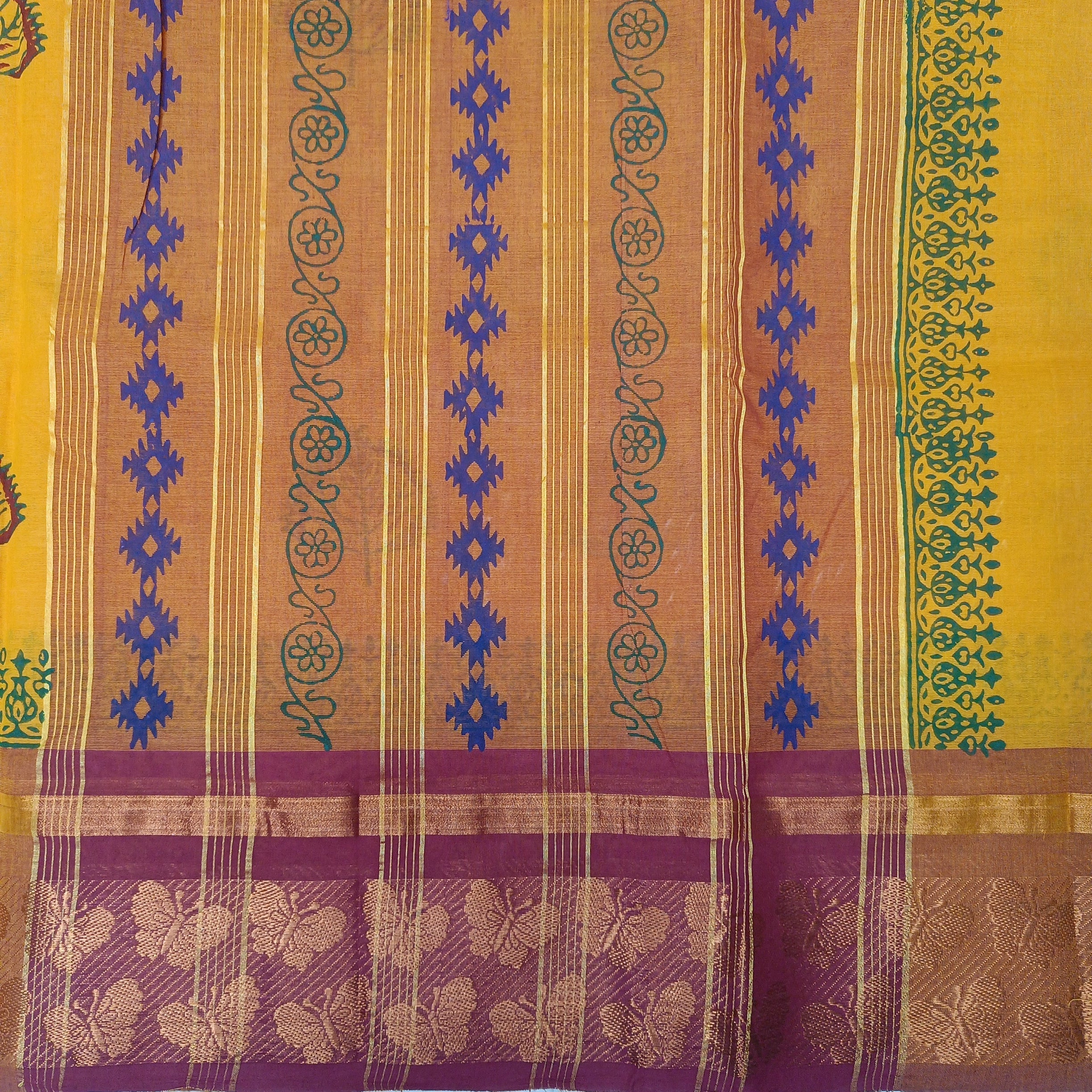 Chettinadu cotton printed 6 yardz