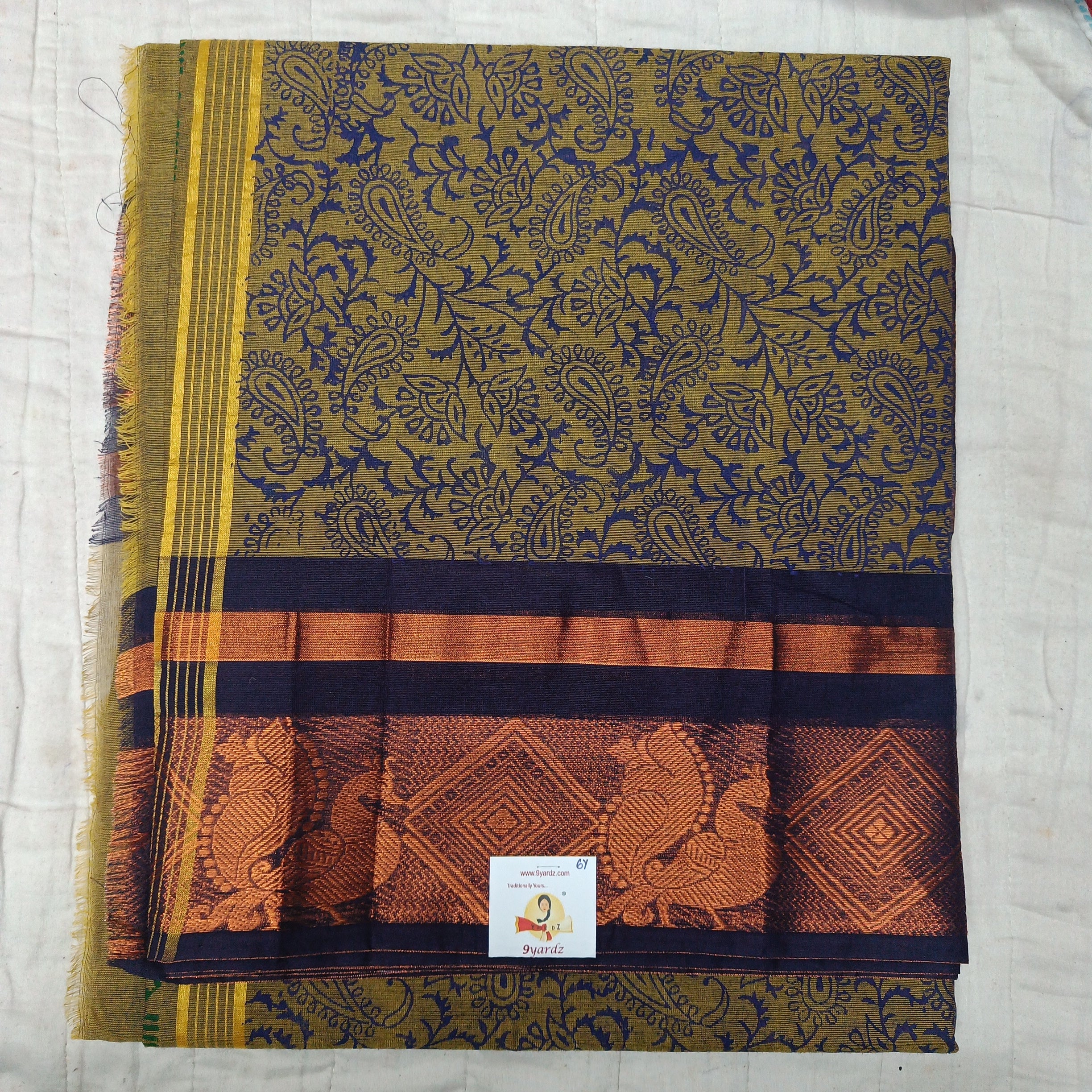 Chettinadu cotton printed 6 yardz