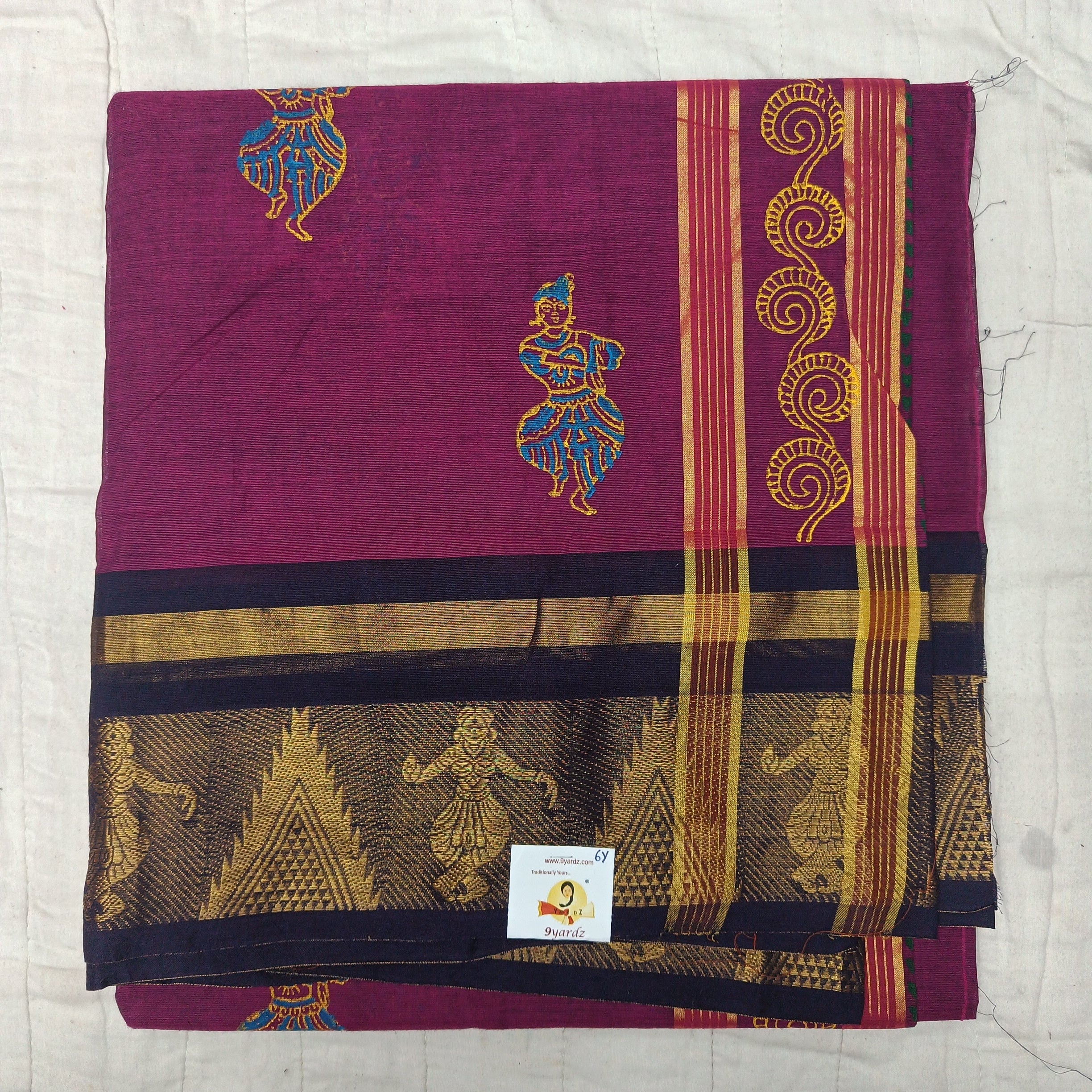 Chettinadu cotton printed 6 yardz