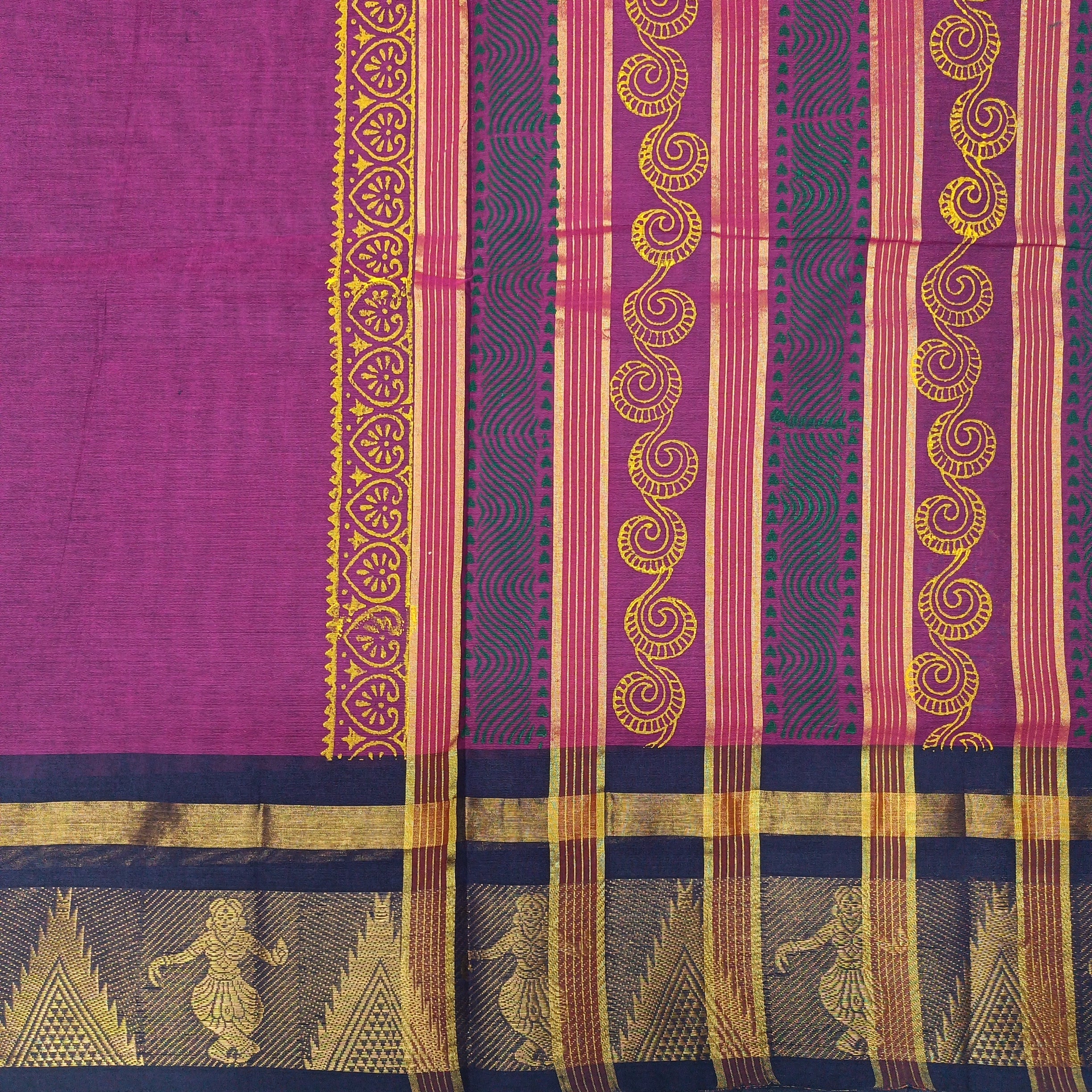 Chettinadu cotton printed 6 yardz