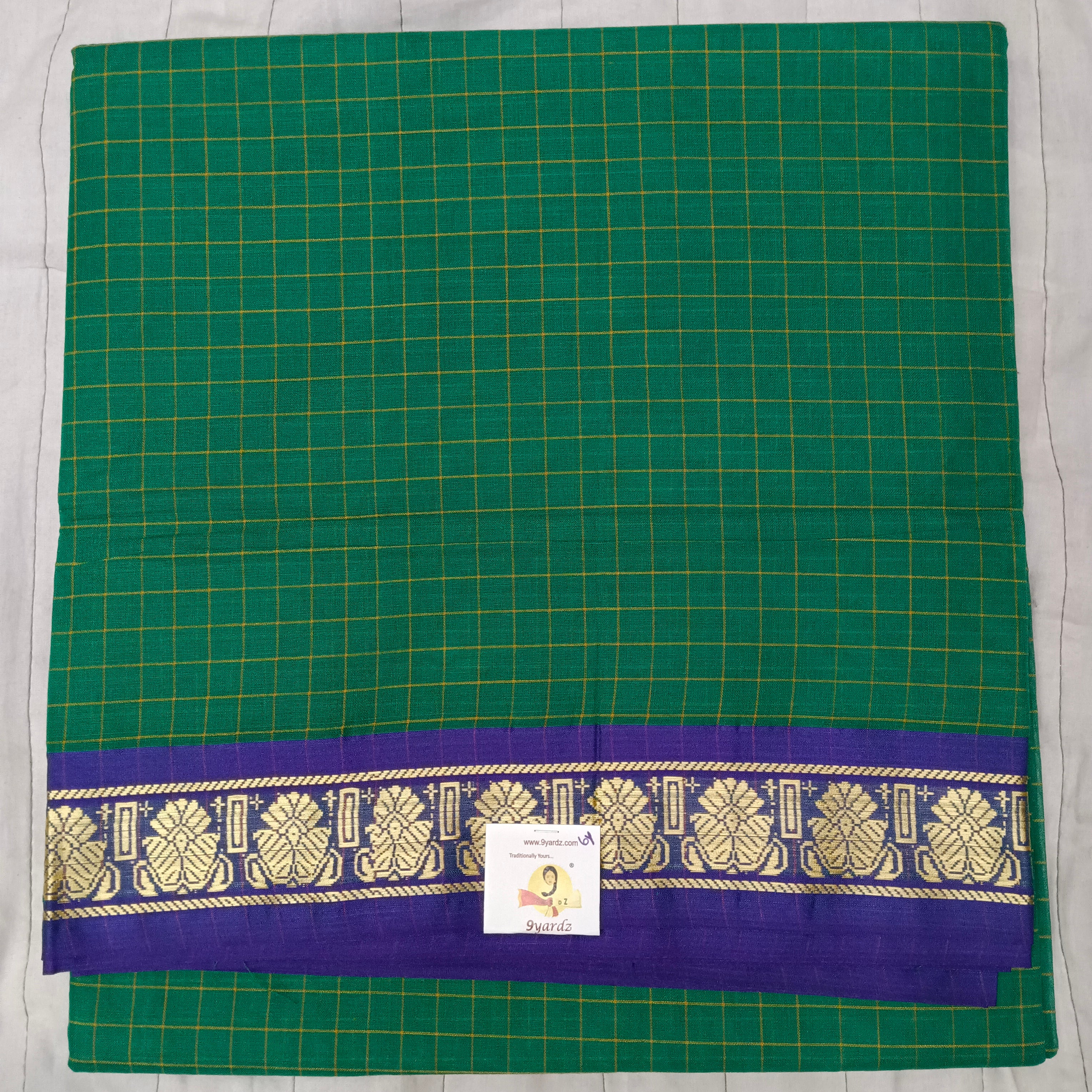 Cotton checked saree 6yardz