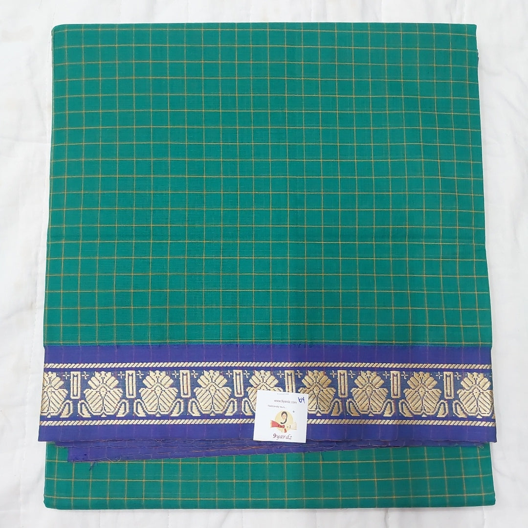 Cotton checked saree 6yardz