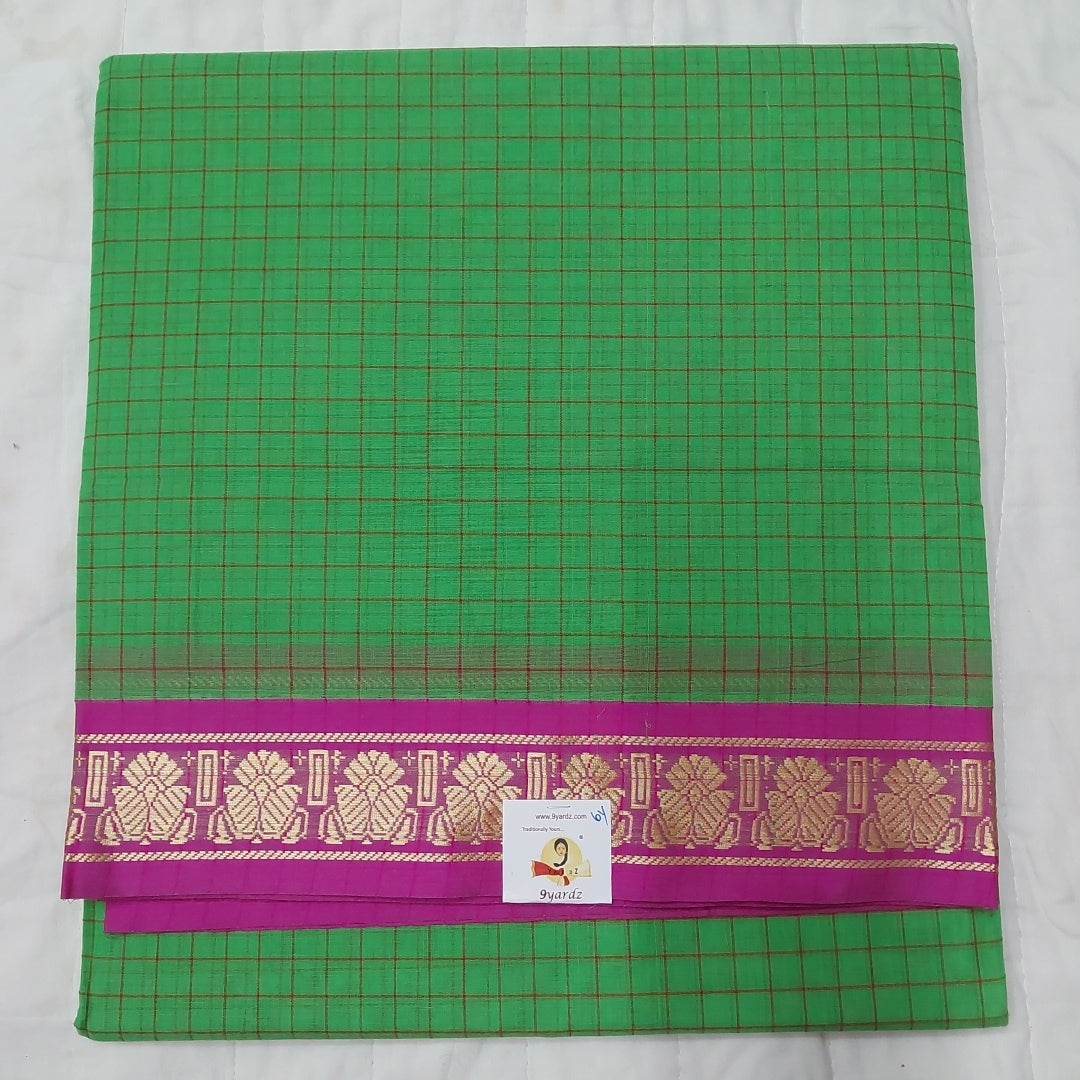 Cotton checked saree 6yardz
