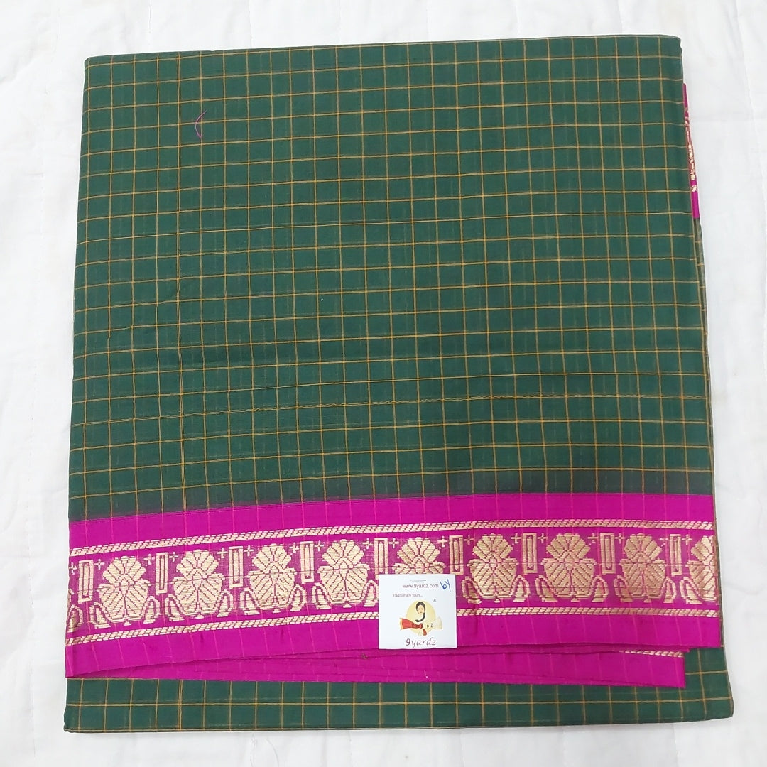 Cotton checked saree 6yardz