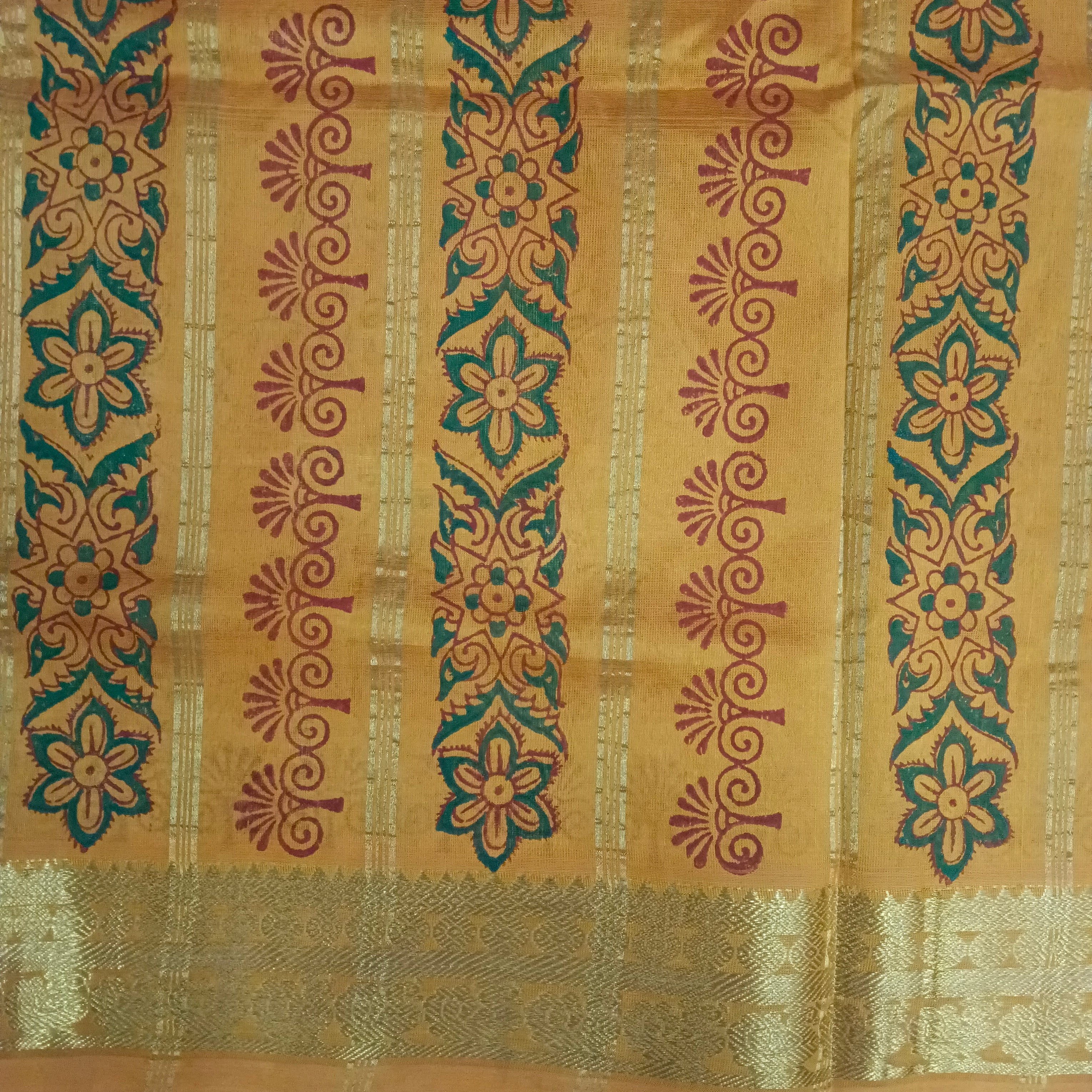 Printed Pure Silk Cotton 6Yards