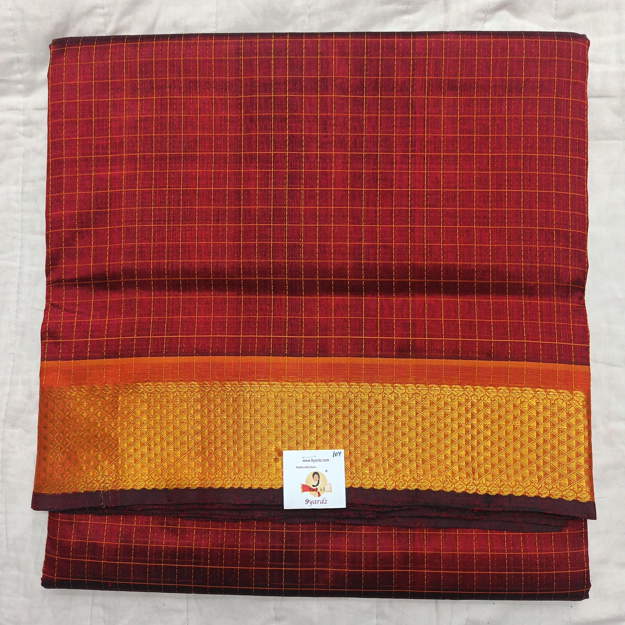 Pure silk cotton- small kattam 10yards (madisar)