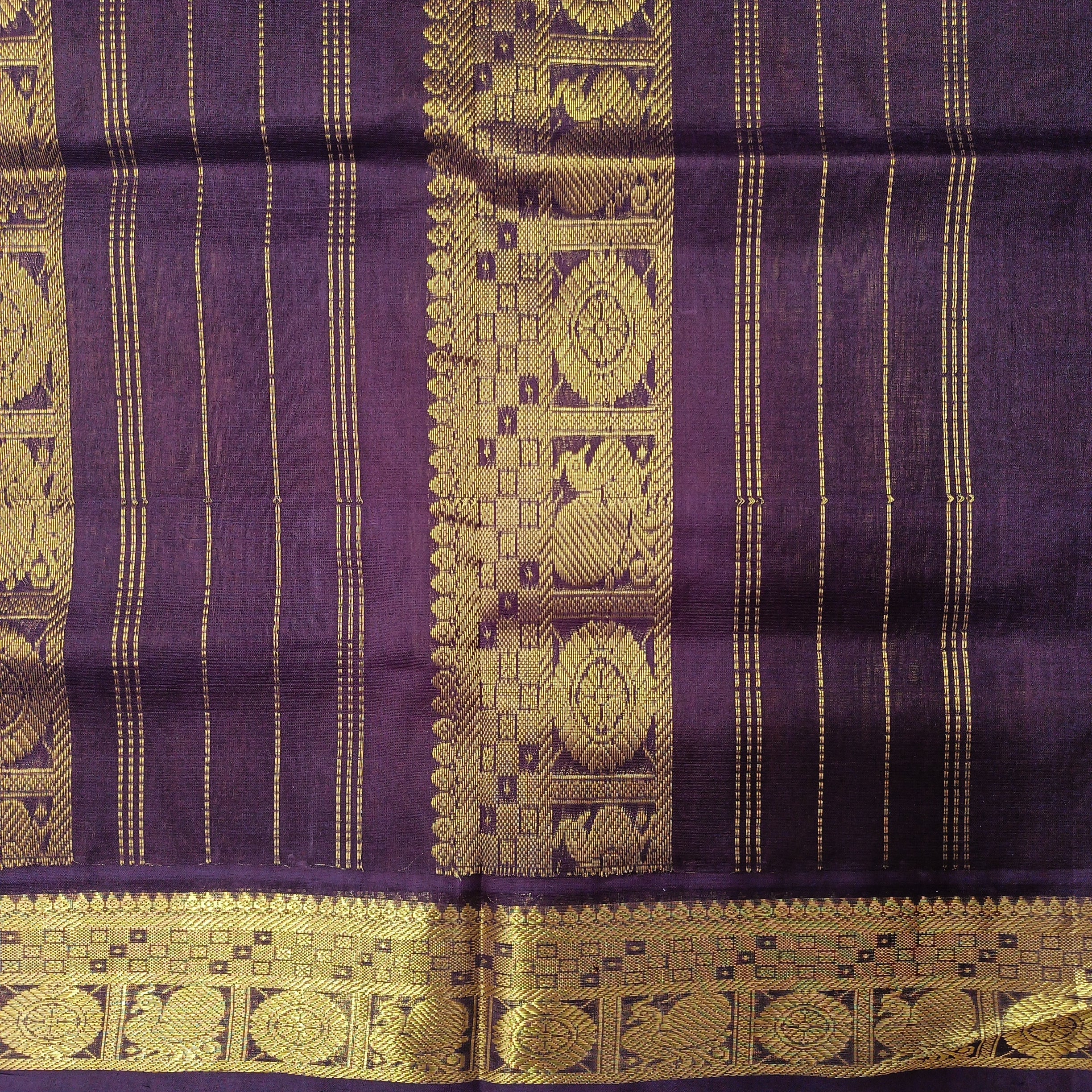 Pure silk cotton zari Palum Pazhamum Check