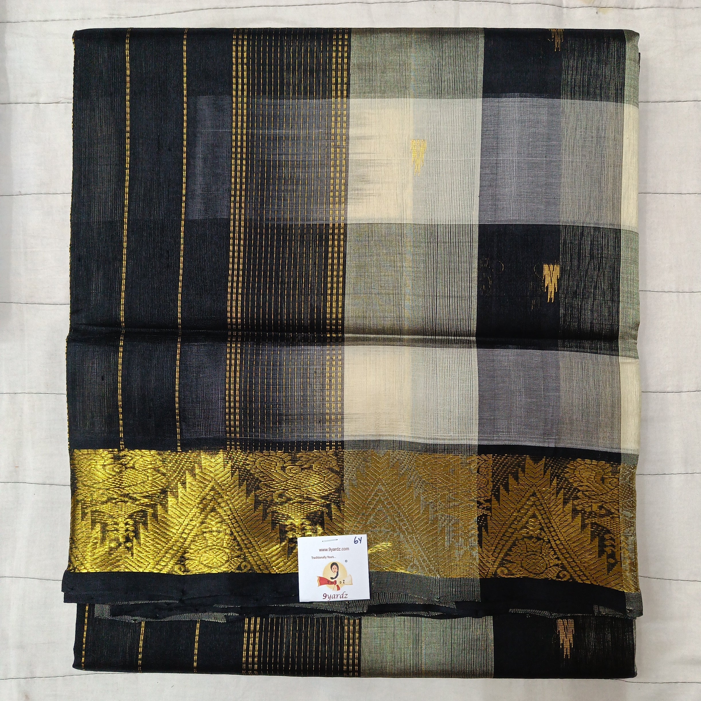 Pure silk cotton zari Pazhum Pazhamum Check