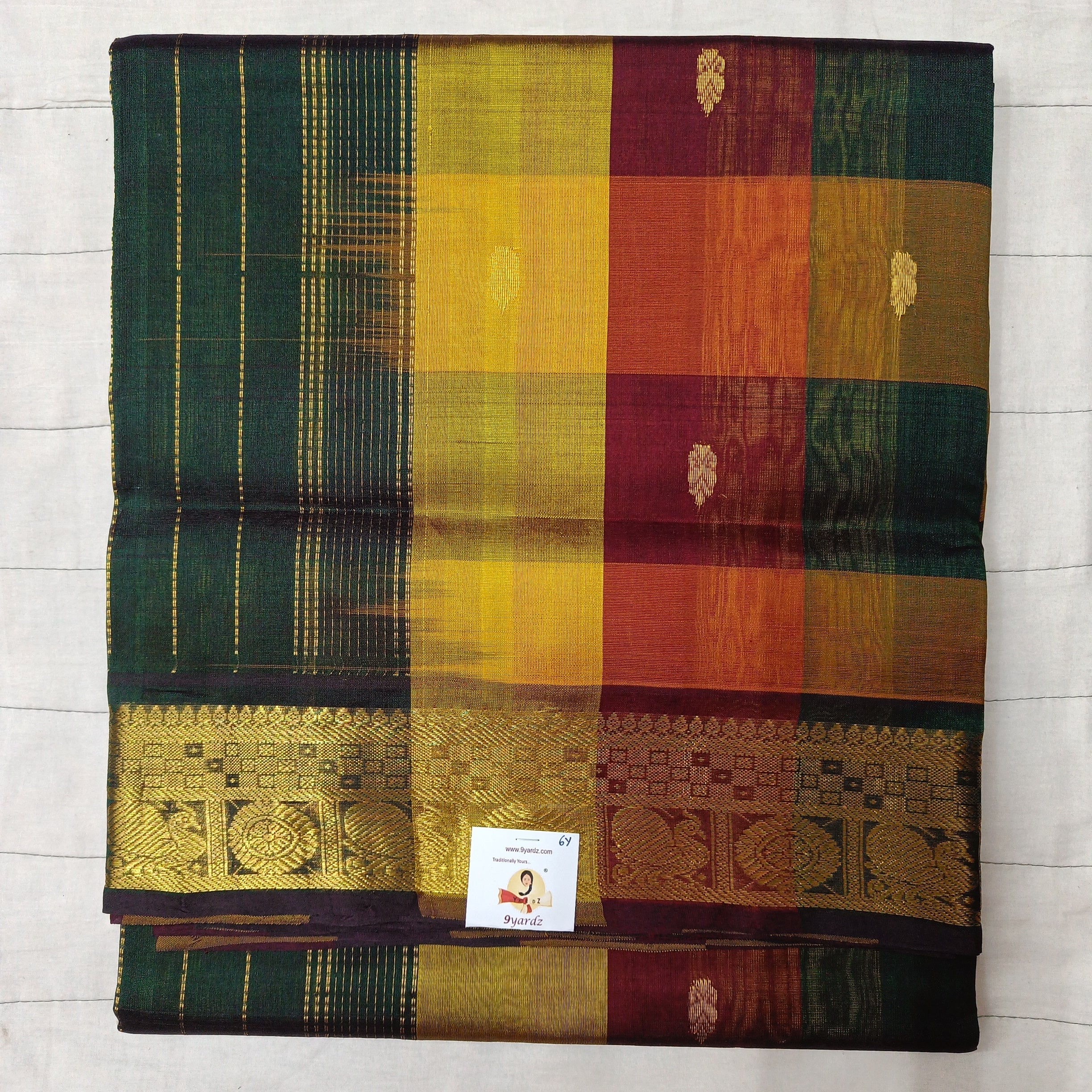 Pure silk cotton zari Pazhum Pazhamum Check