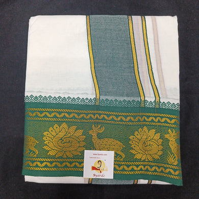 Bleached cotton Dhothi 9 muzam with 5