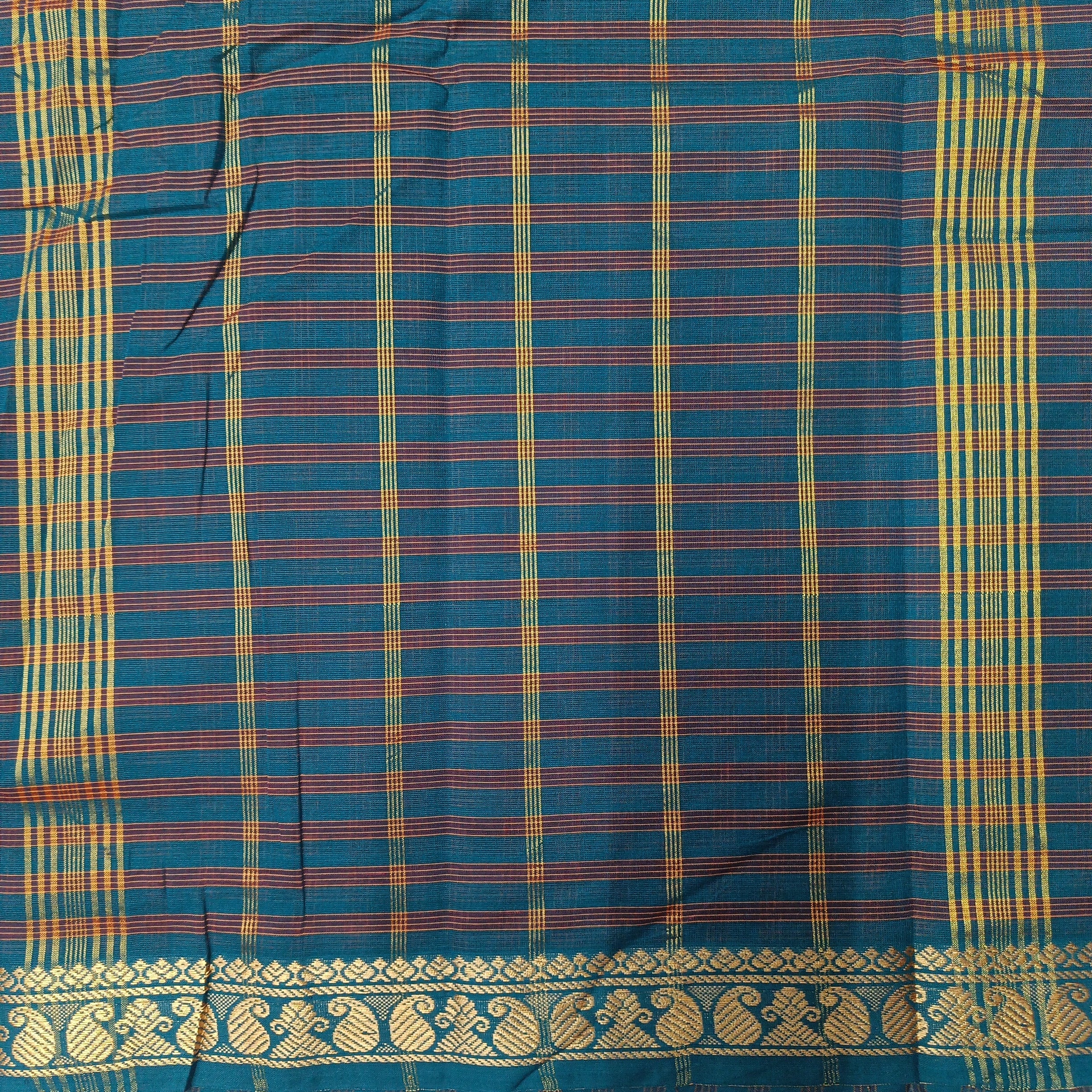 Chettinadu cotton checked 6 yardz