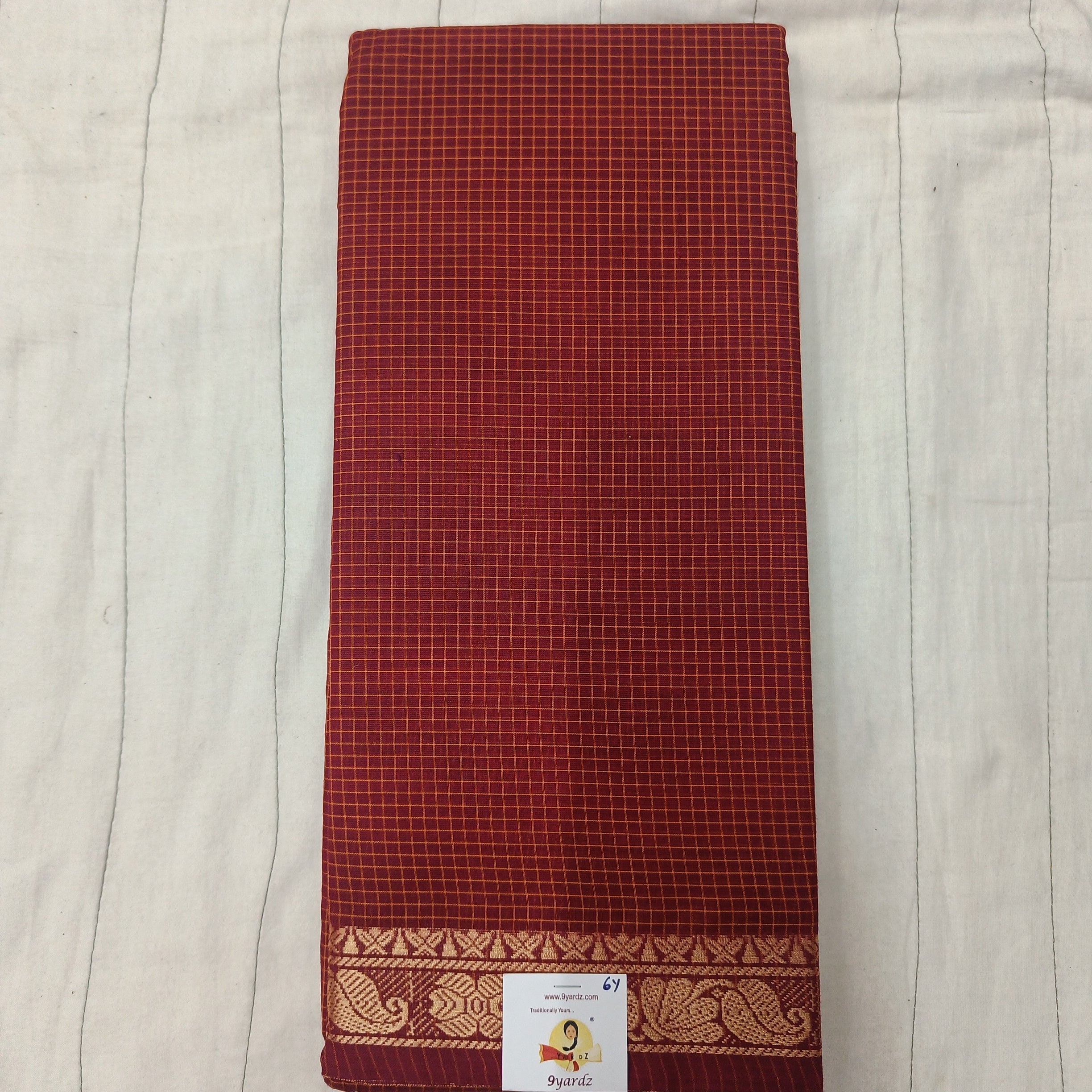 Chettinadu cotton checked 6 yardz