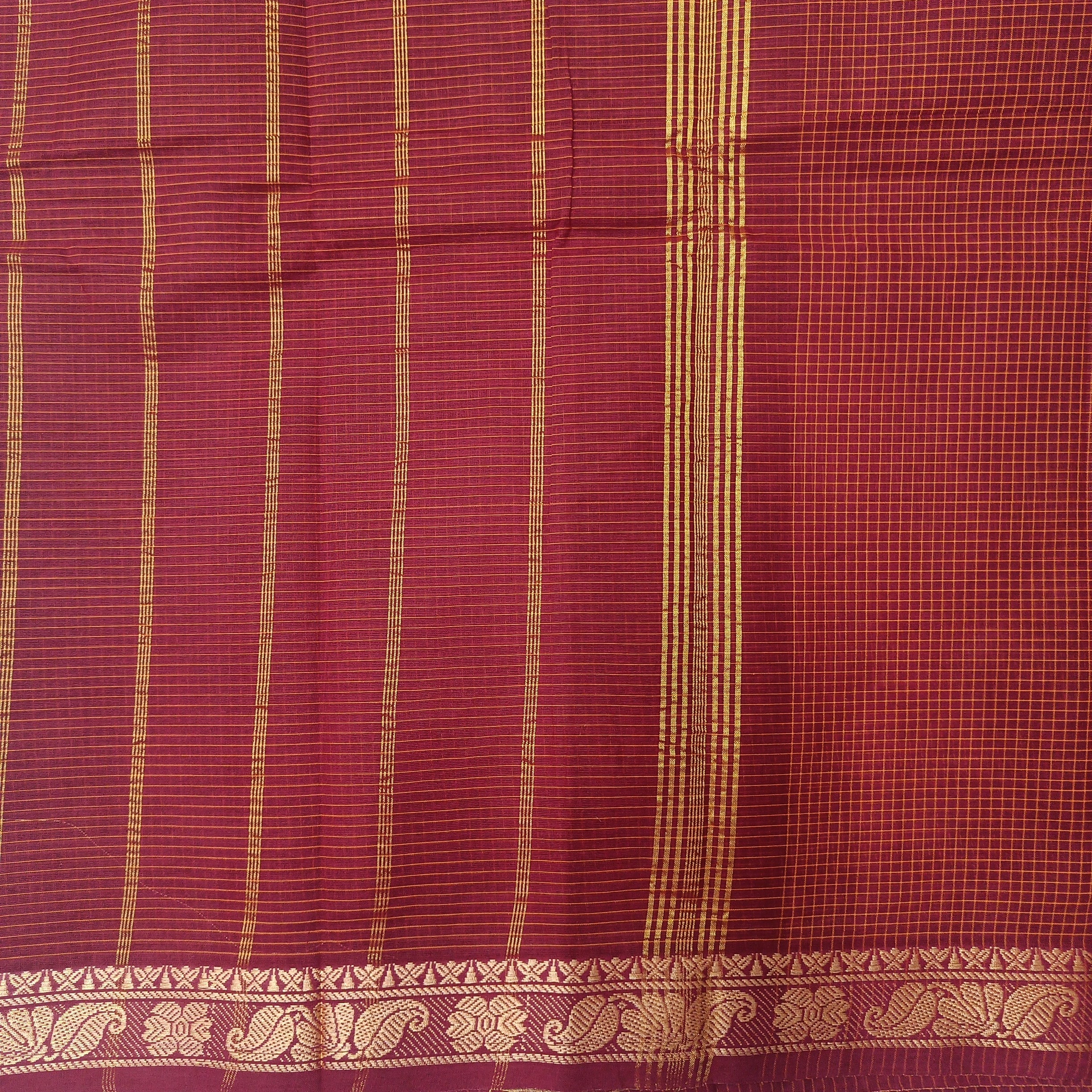 Chettinadu cotton checked 6 yardz