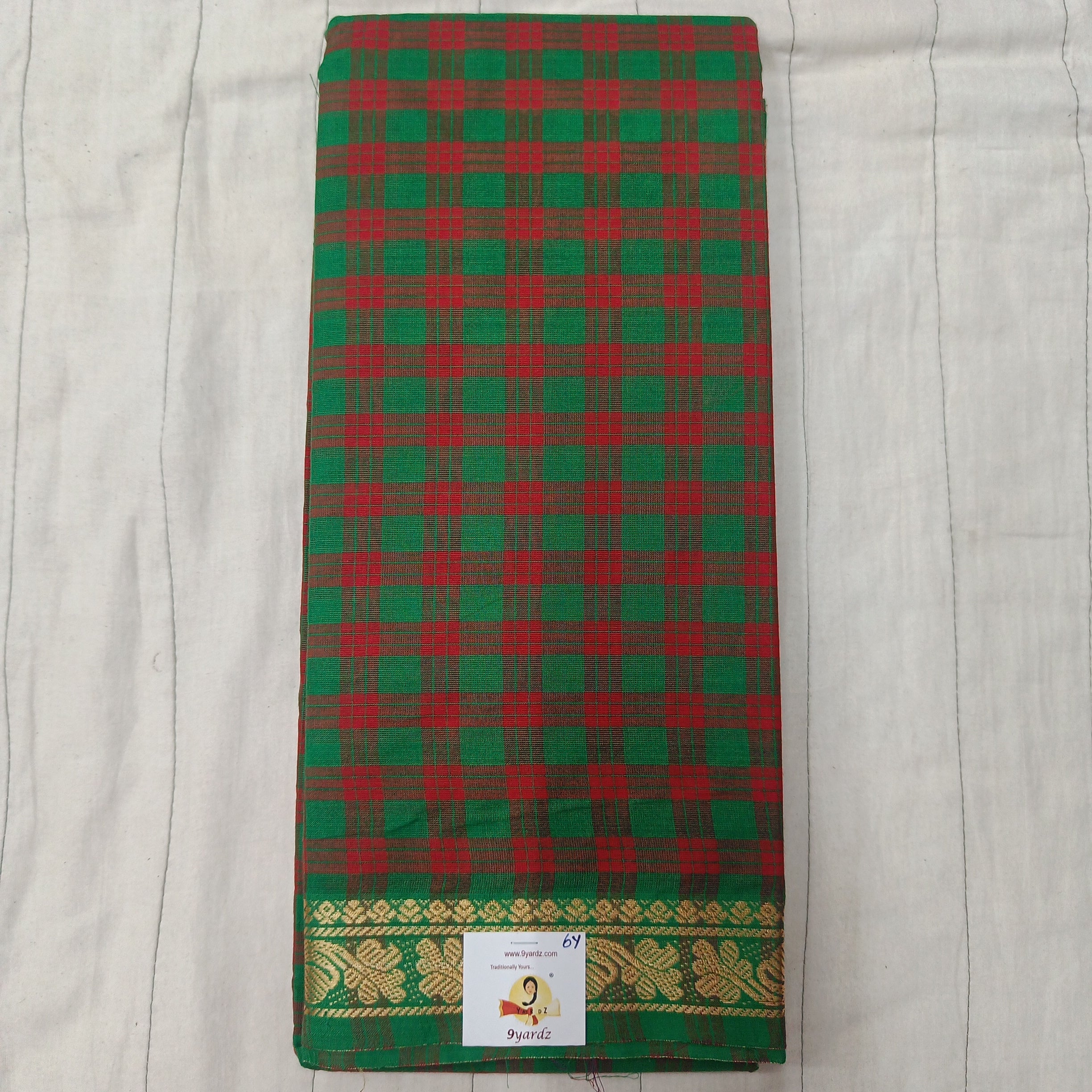 Chettinadu cotton checked 6 yardz