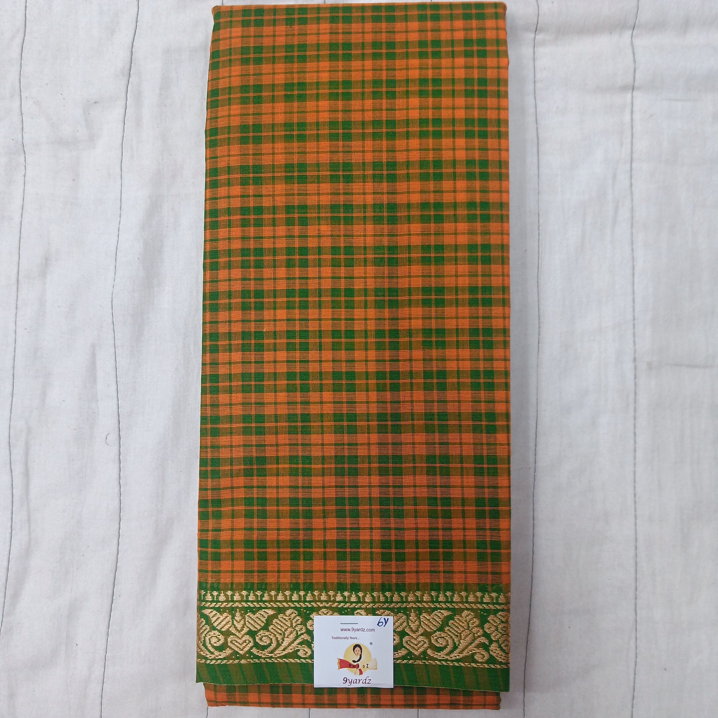 Chettinadu cotton checked 6 yardz