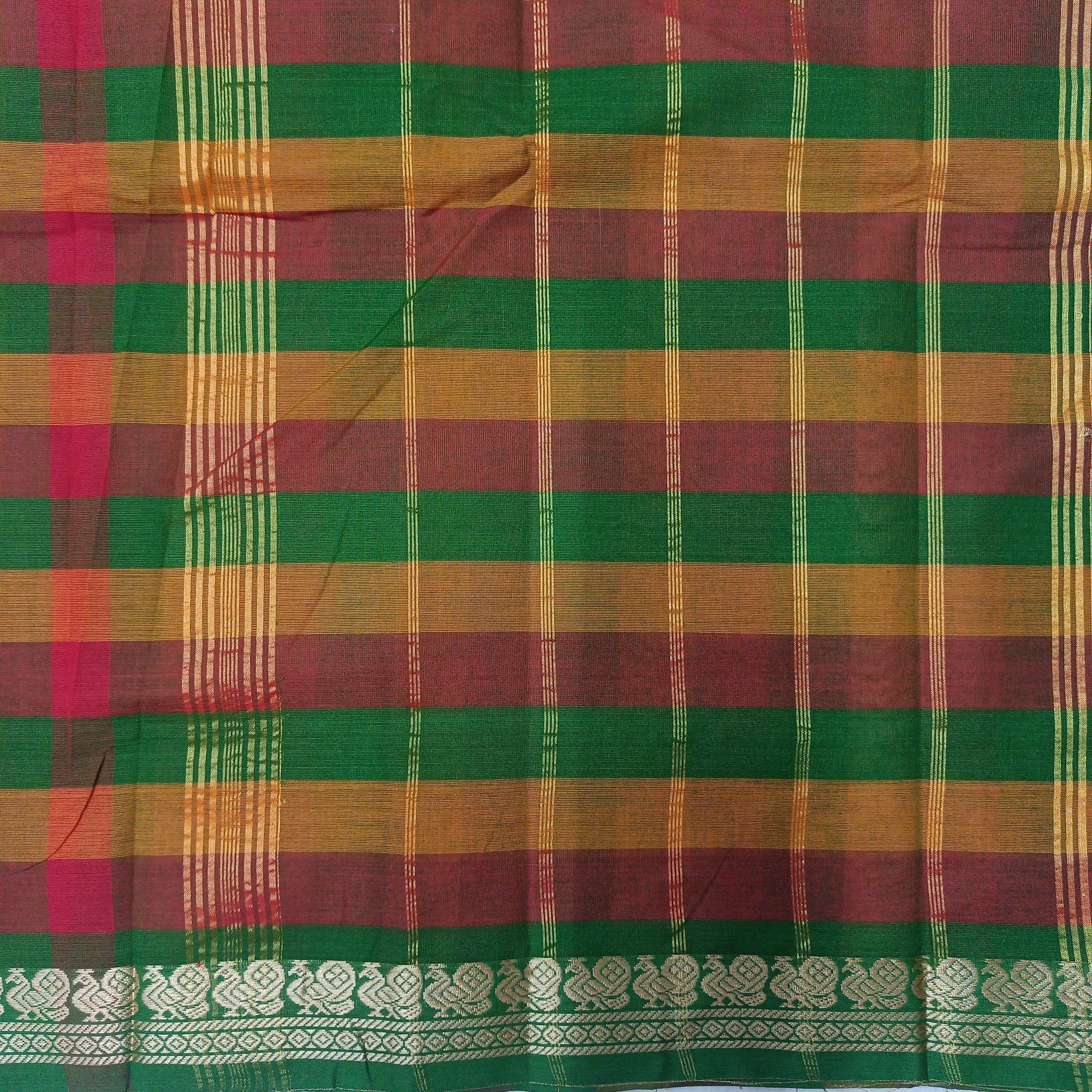 Chettinadu cotton checked 6 yardz