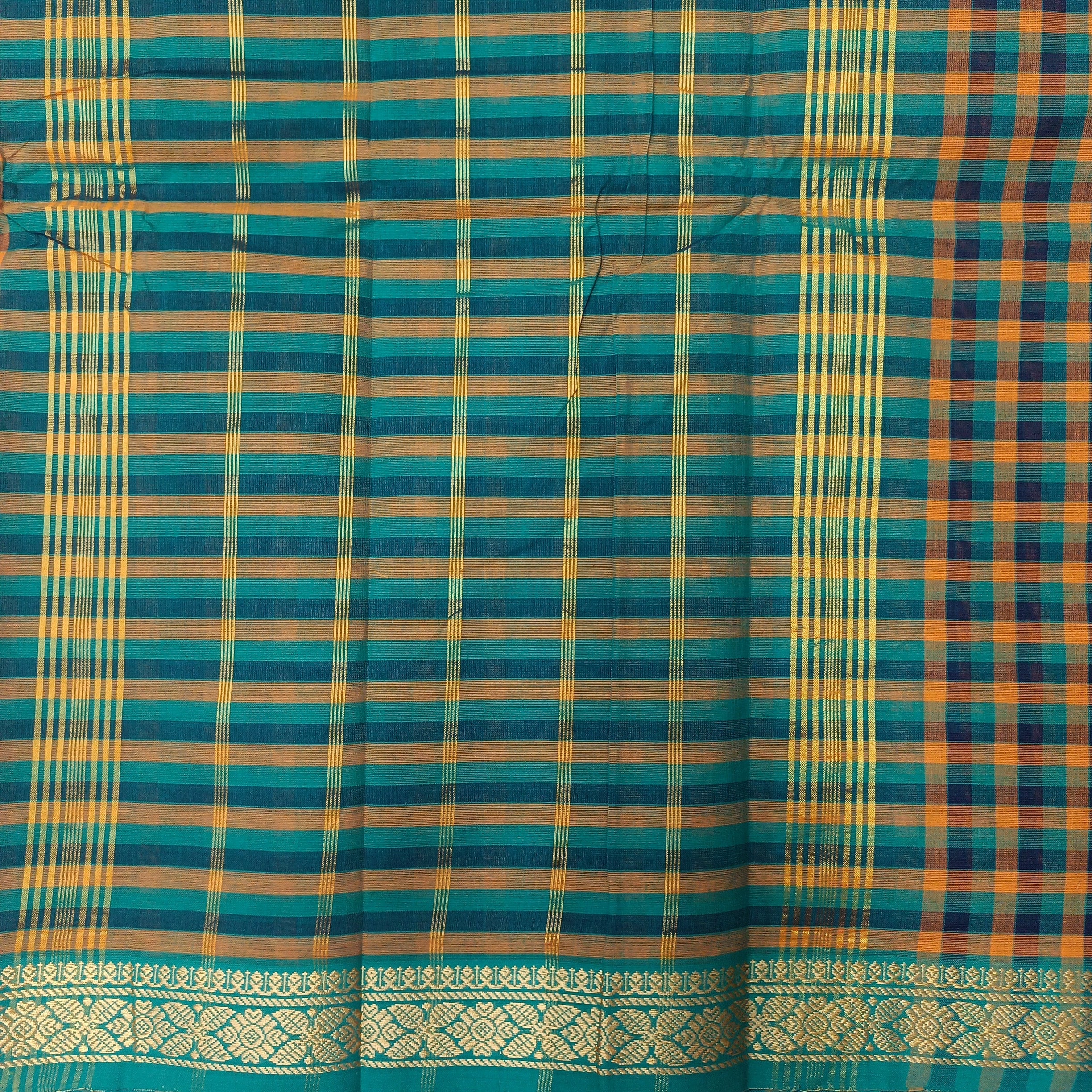 Chettinadu cotton checked 6 yardz