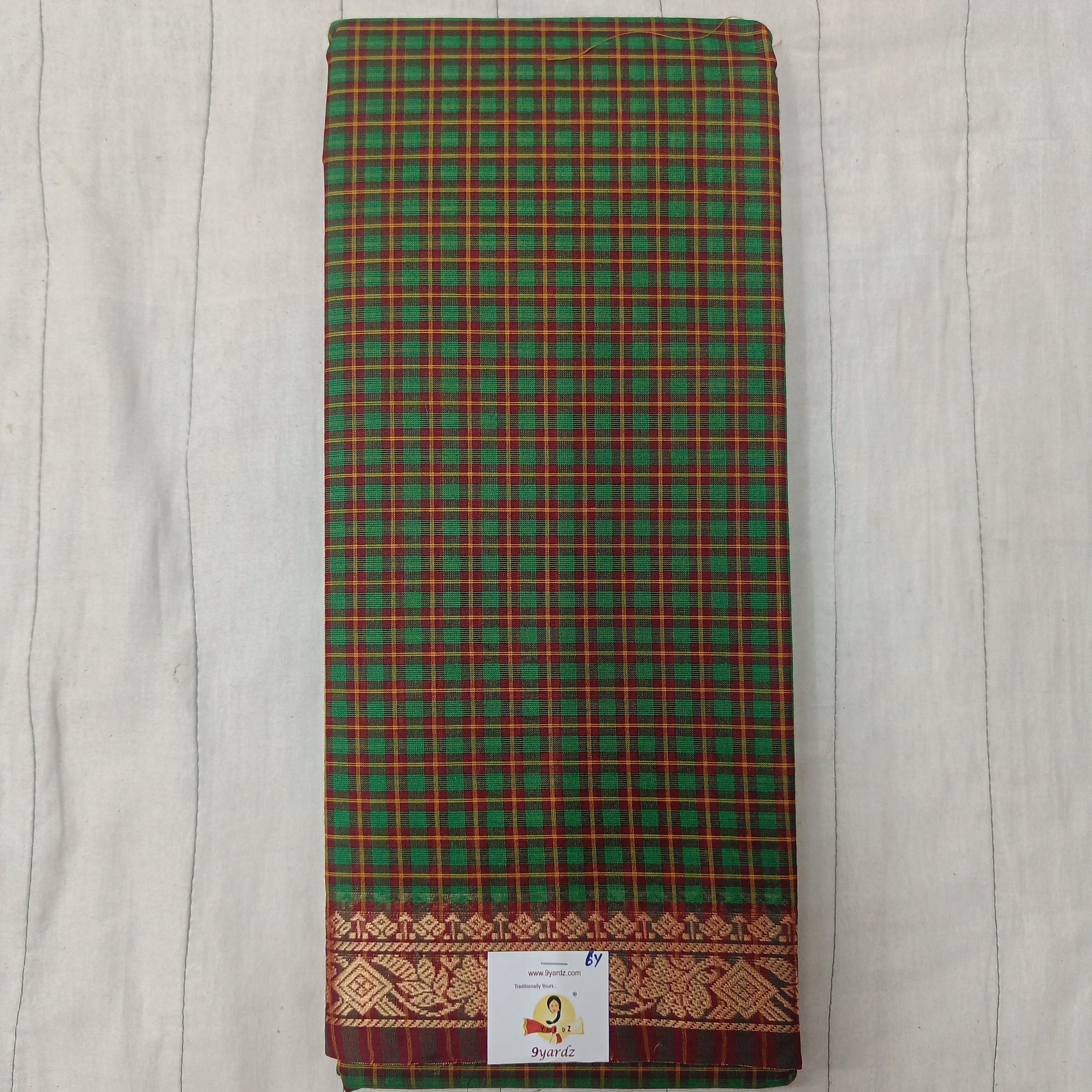 Chettinadu cotton checked 6 yardz