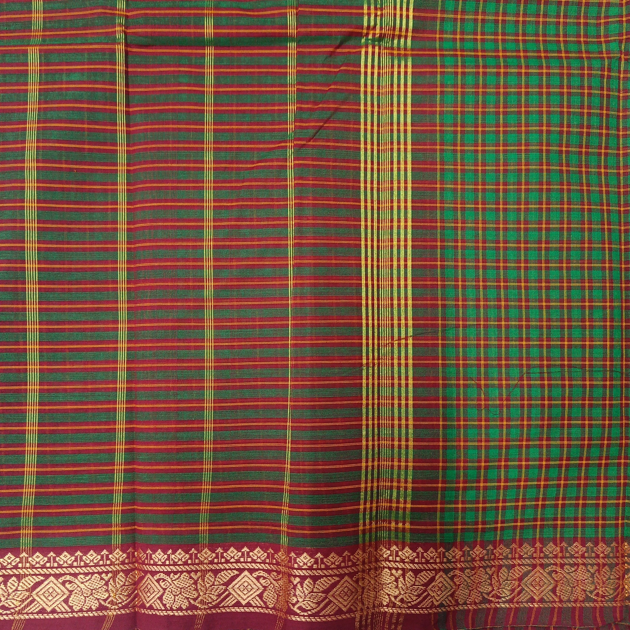 Chettinadu cotton checked 6 yardz
