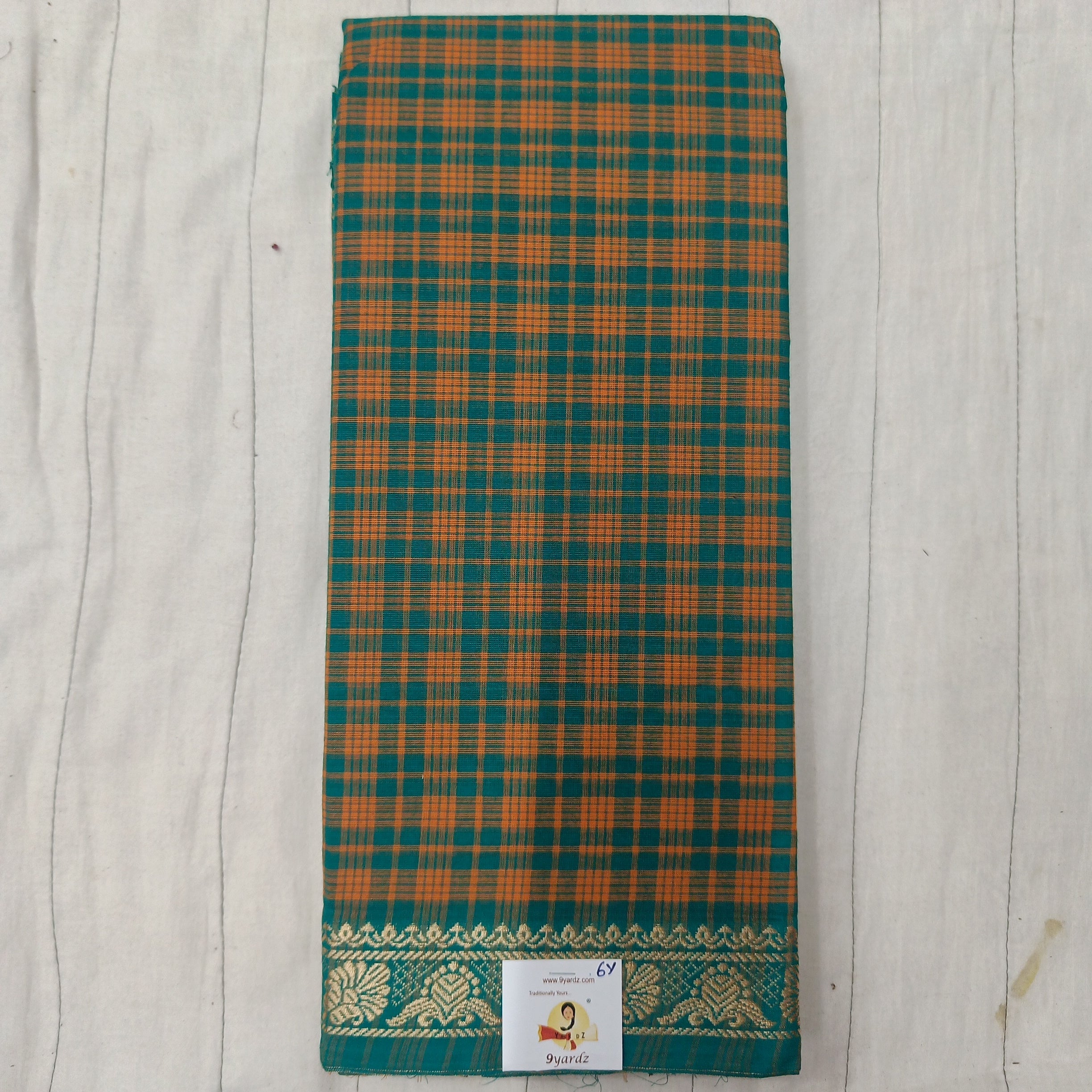Chettinadu cotton checked 6 yardz