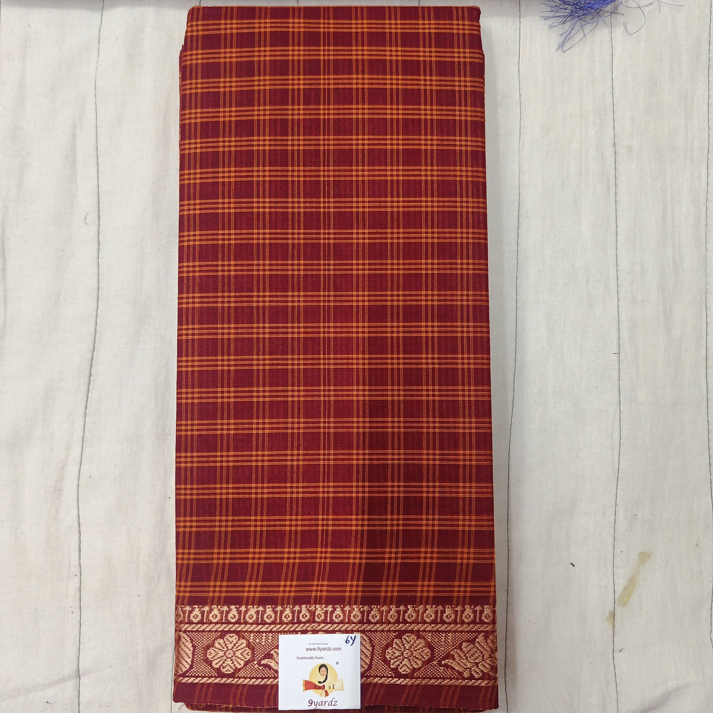 Chettinadu cotton checked 6 yardz