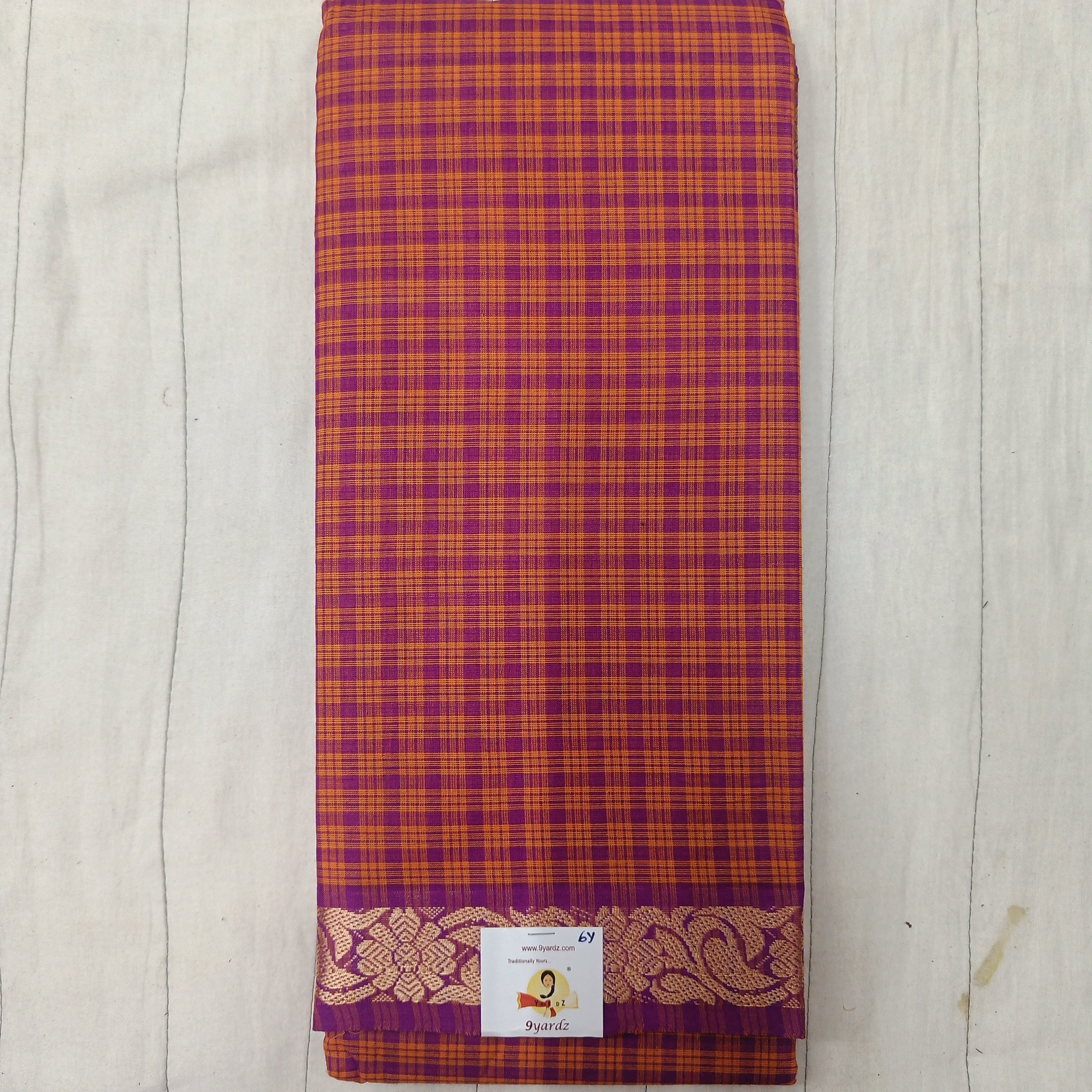 Chettinadu cotton checked 6 yardz