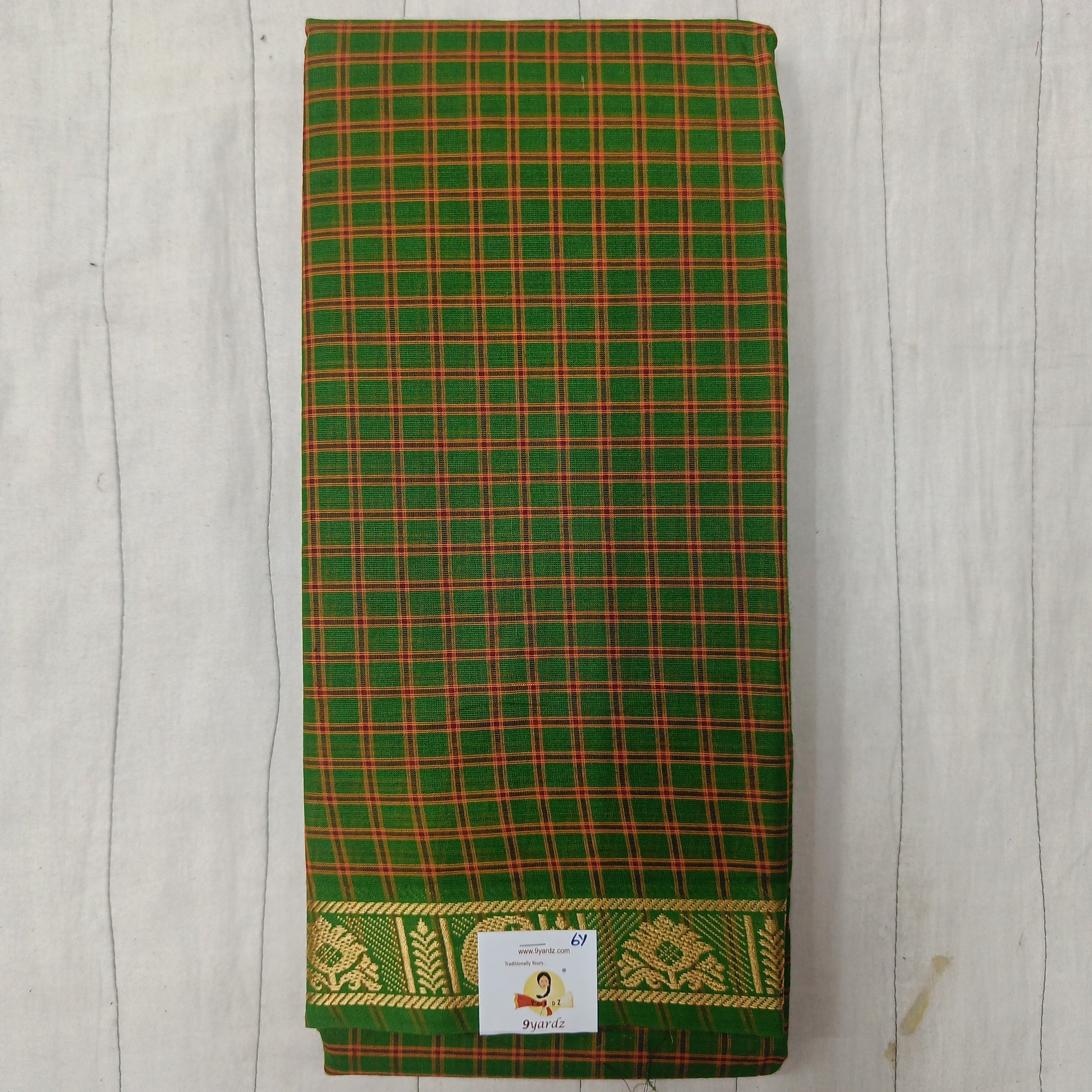 Chettinadu cotton checked 6 yardz