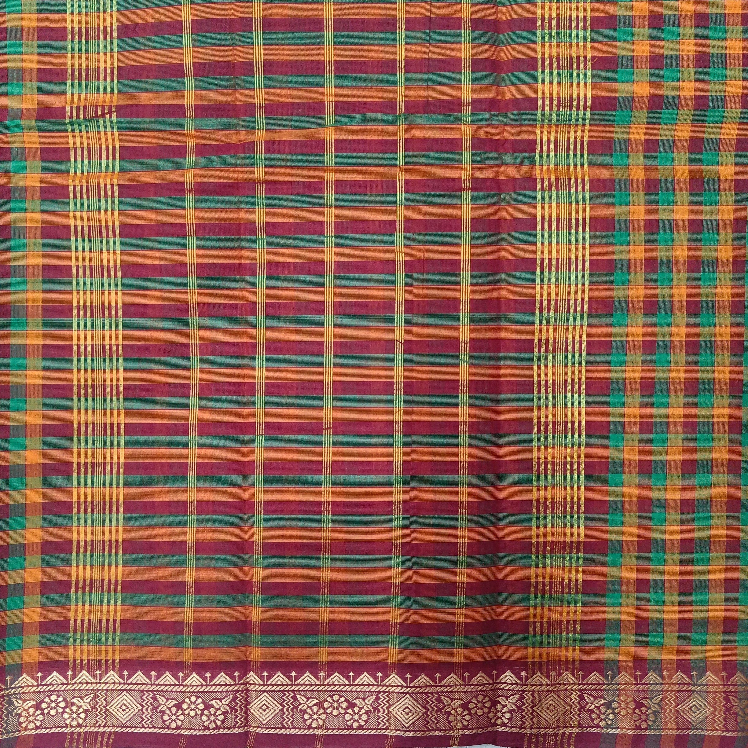 Chettinadu cotton checked 6 yardz