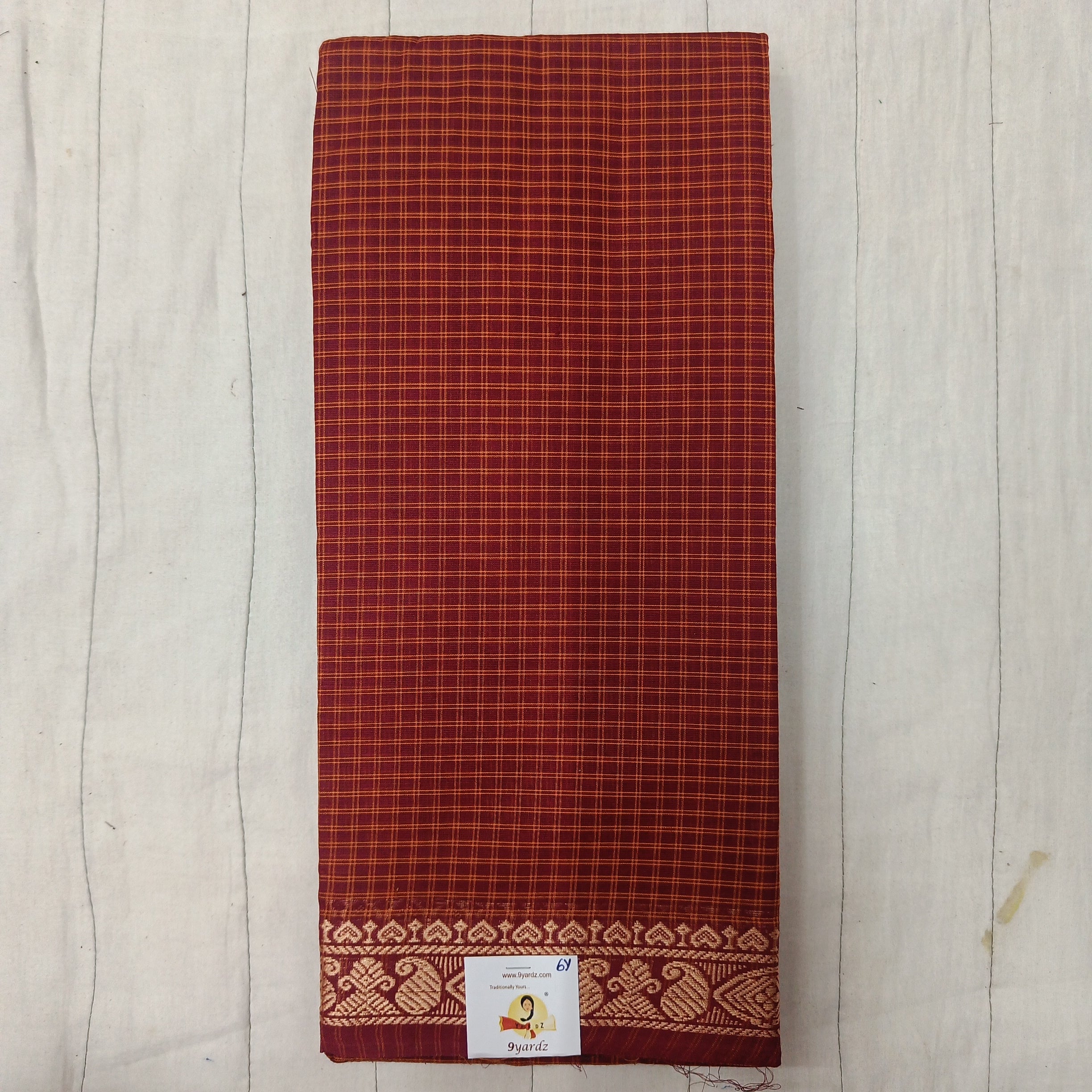 Chettinadu cotton checked 6 yardz