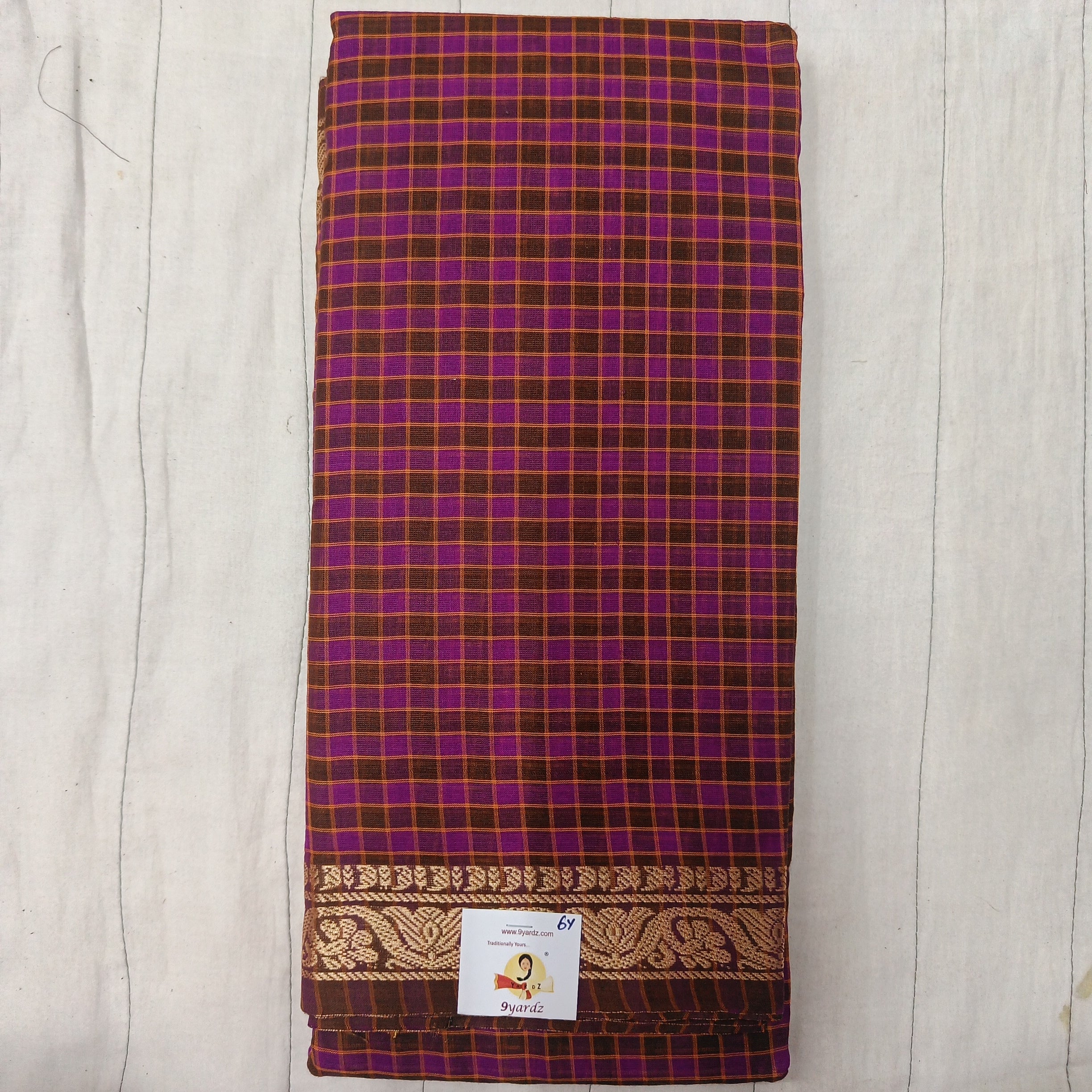 Chettinadu cotton checked 6 yardz