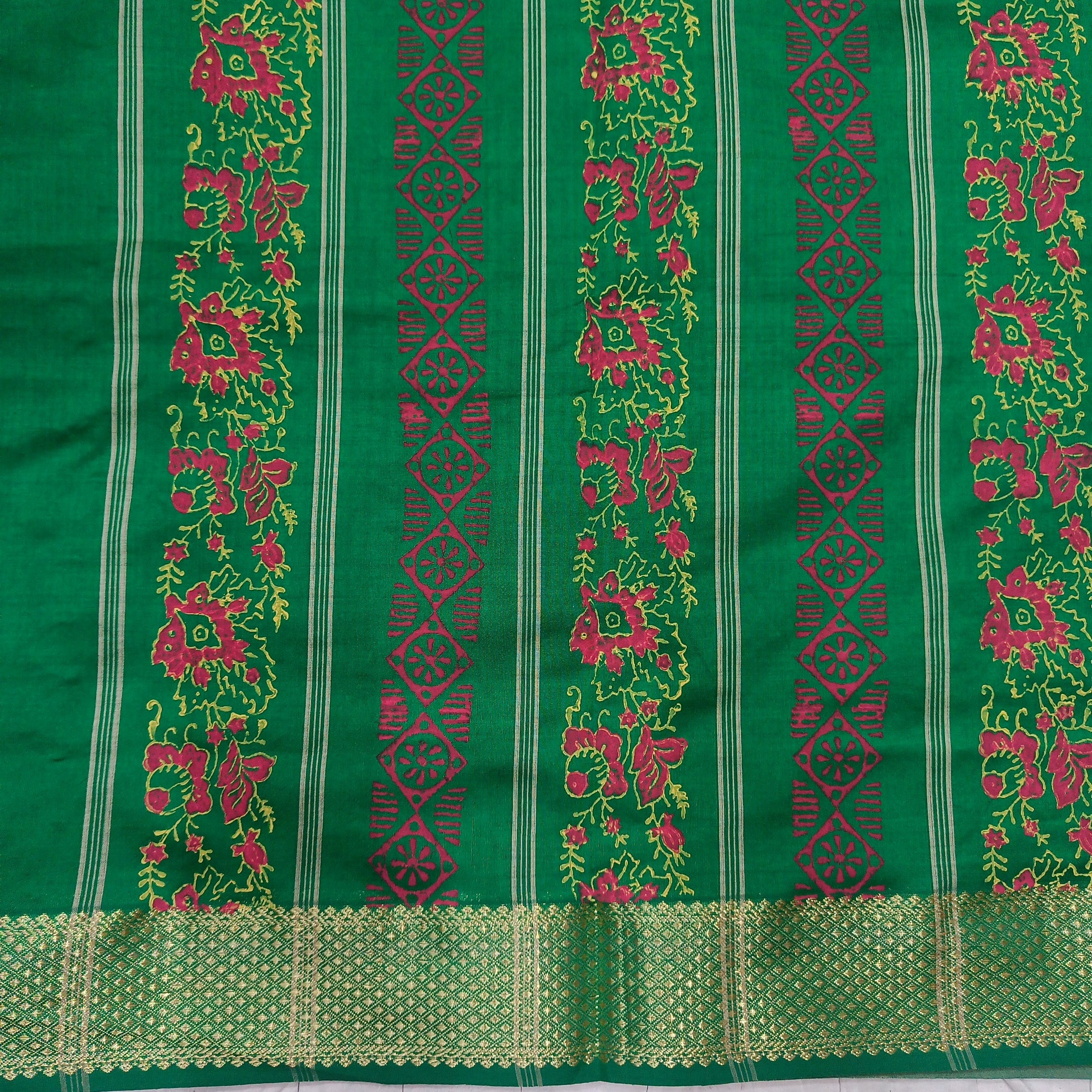 Semi silk printed 6Yards