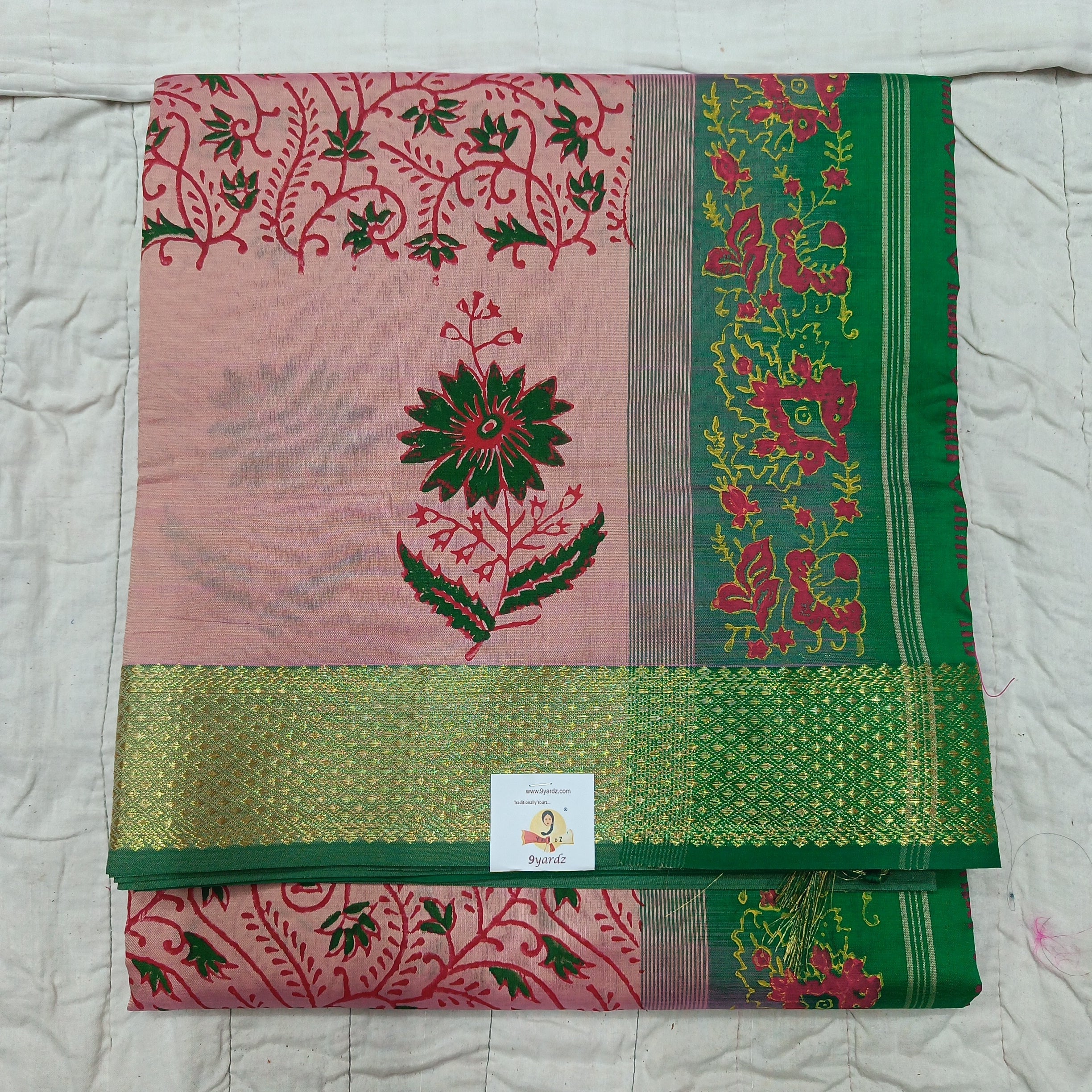 Semi silk printed 6Yards