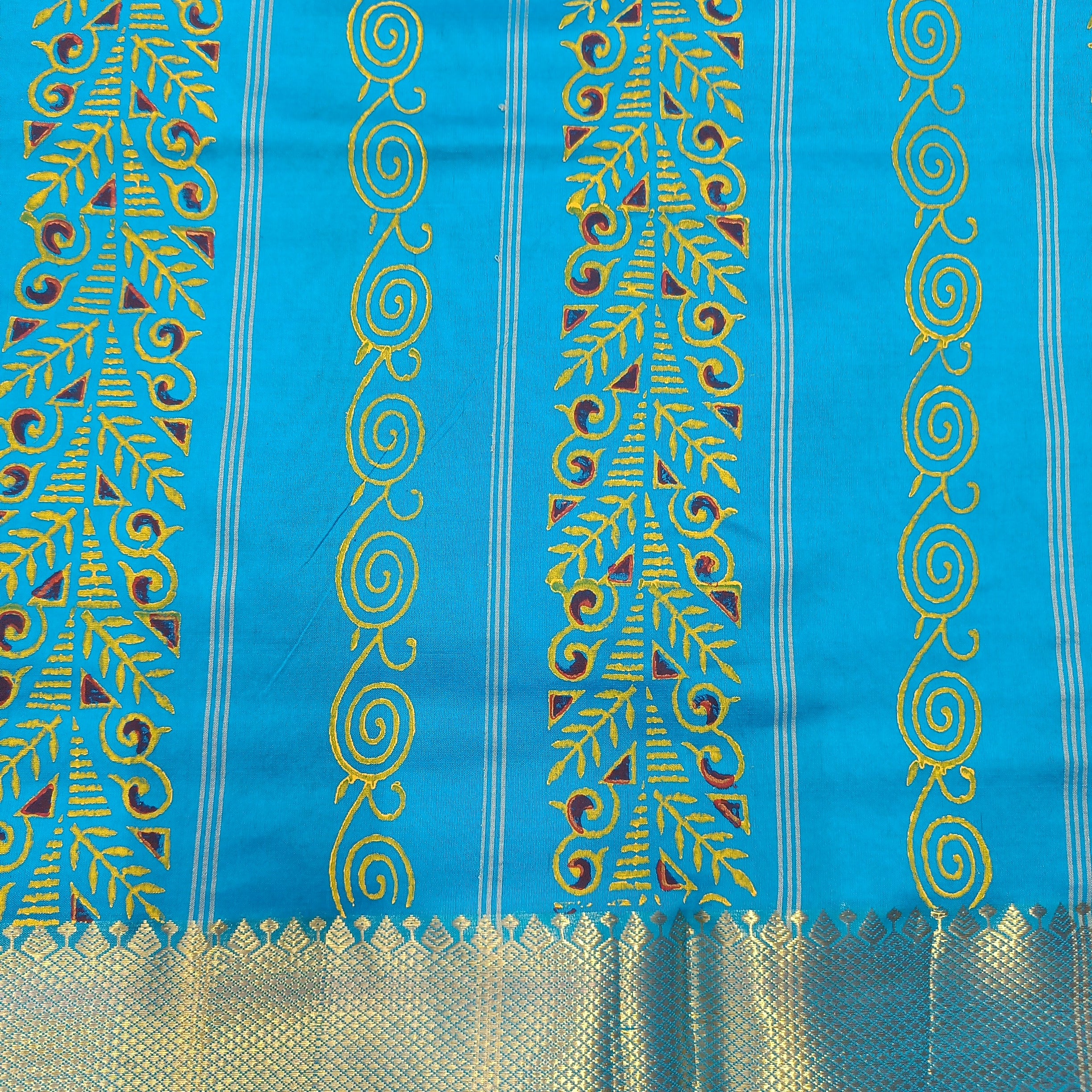 Semi silk printed 6Yards