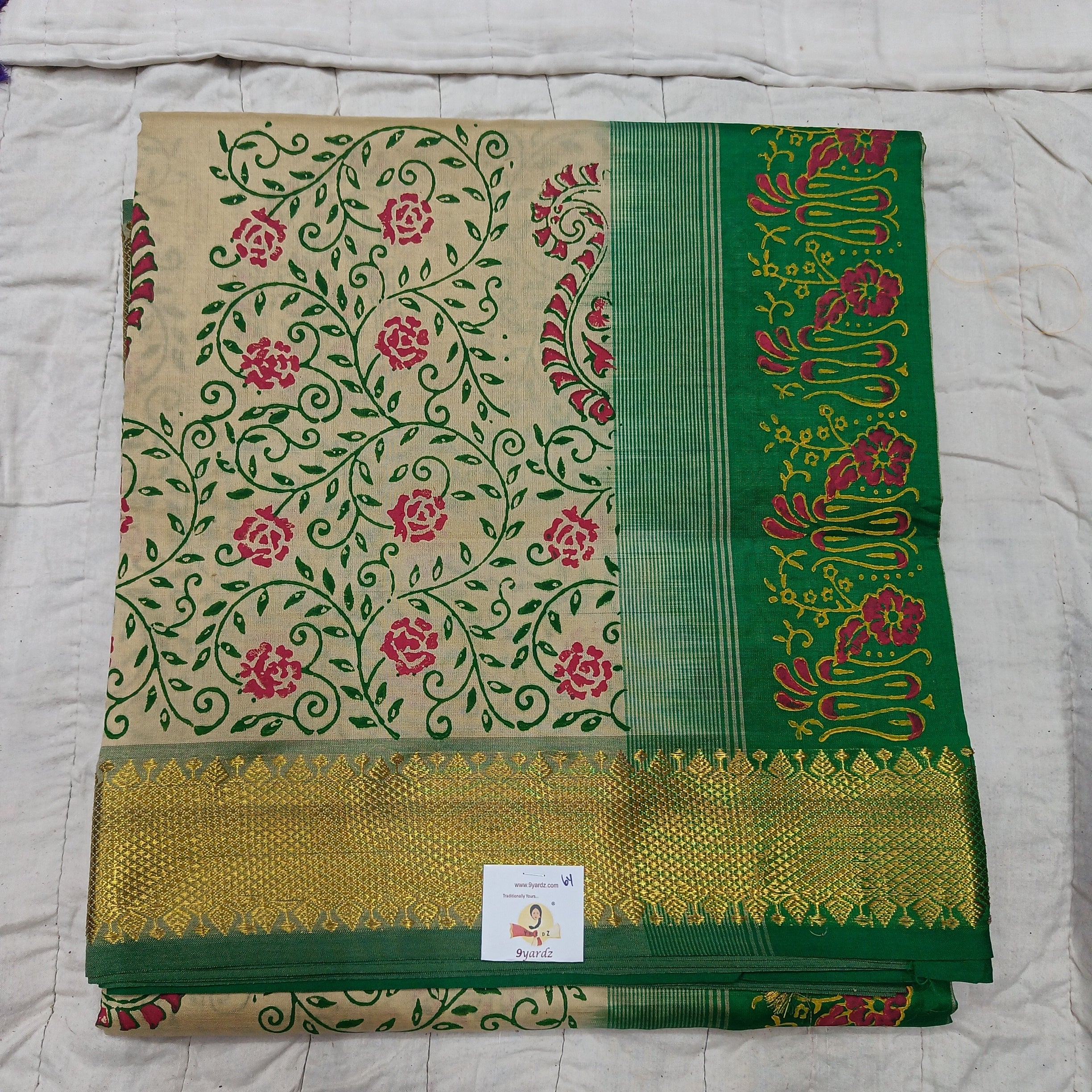 Semi silk printed 6Yards