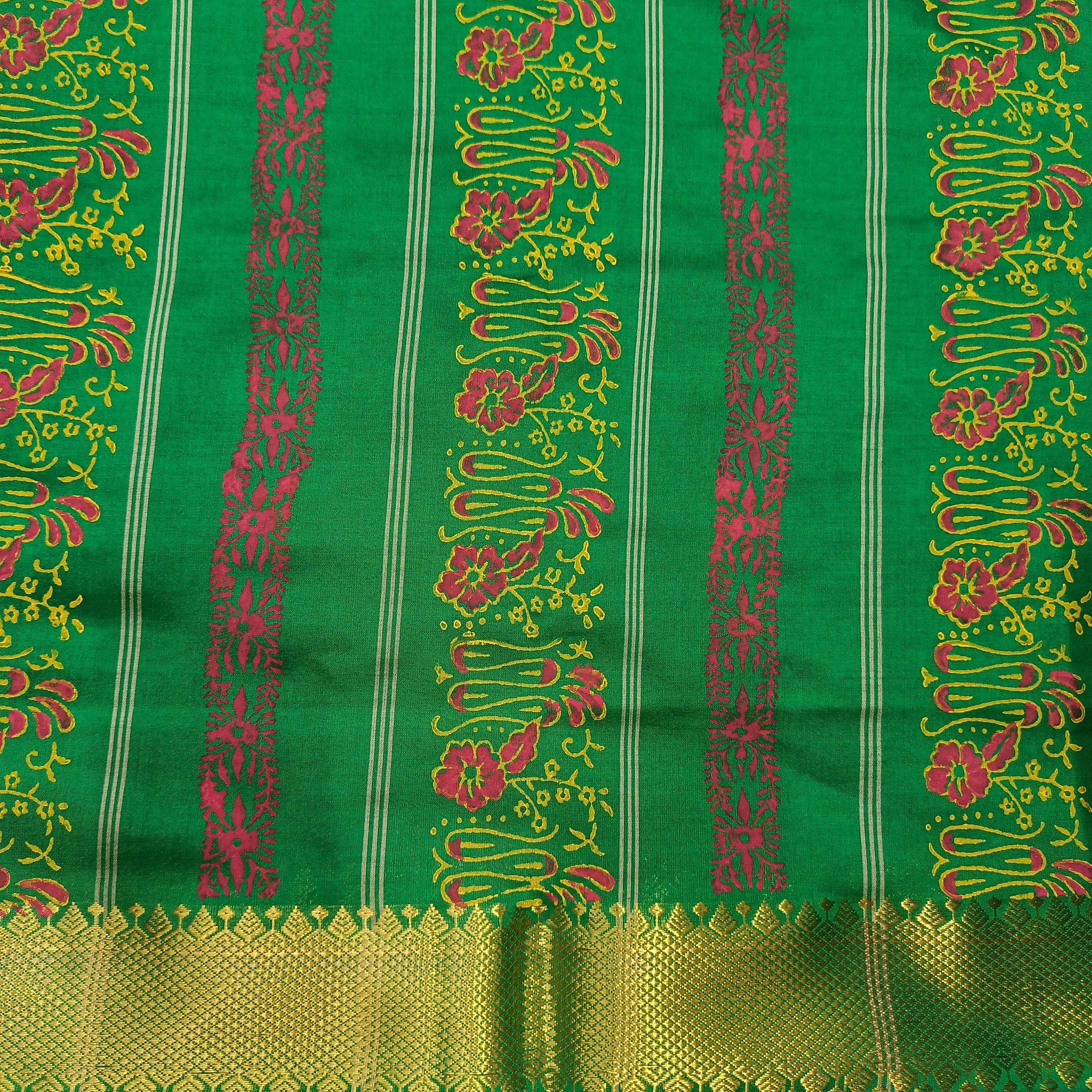 Semi silk printed 6Yards