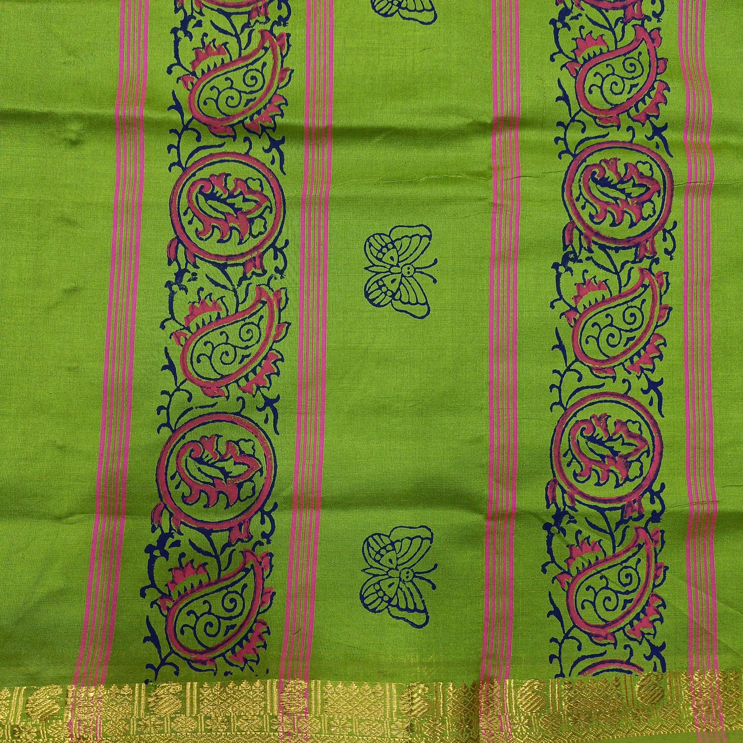 Semi silk printed 6Yards