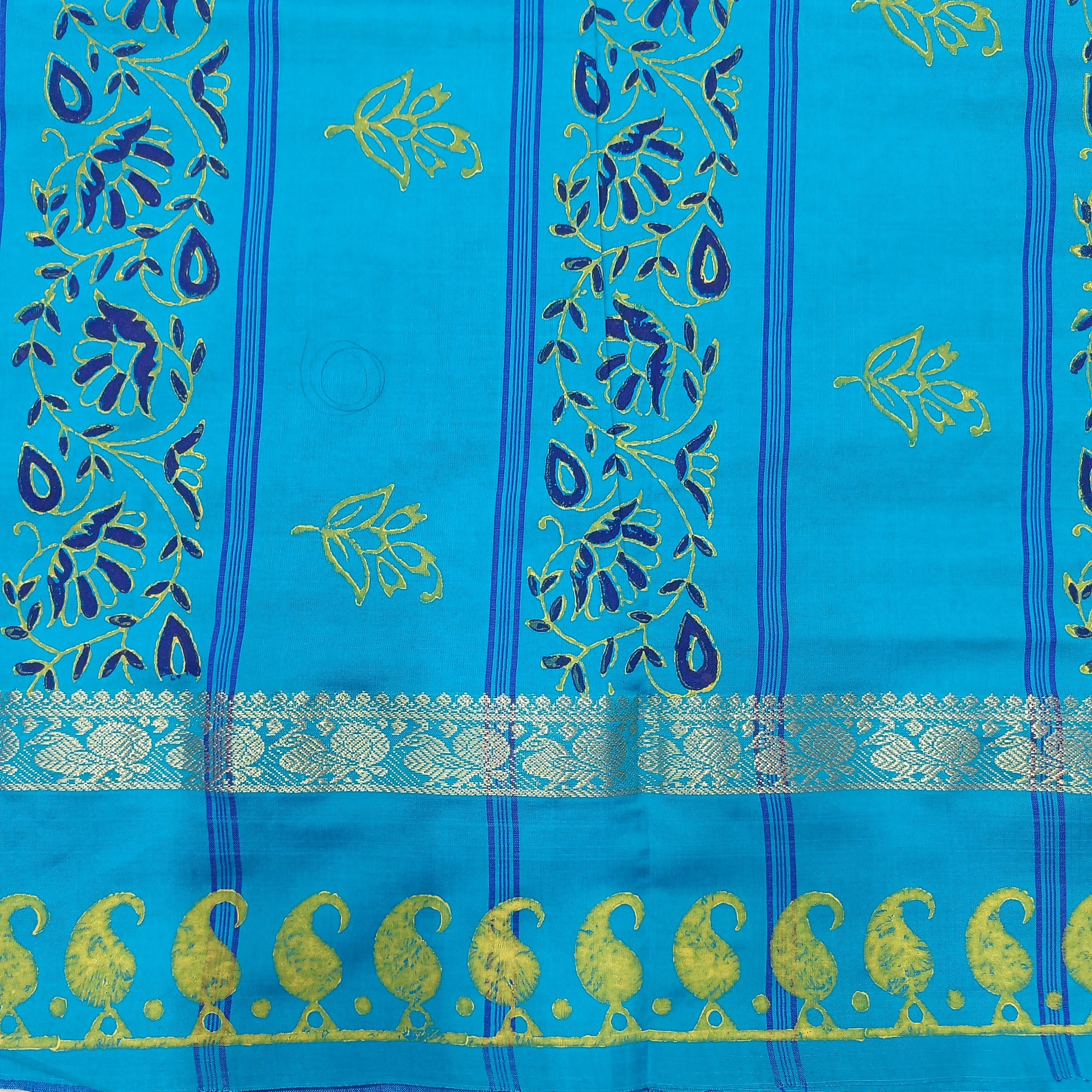 Semi silk printed 6Yards