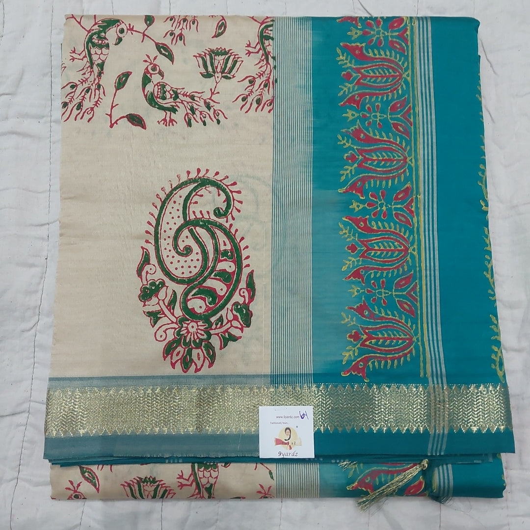 Semi silk printed 6Yards