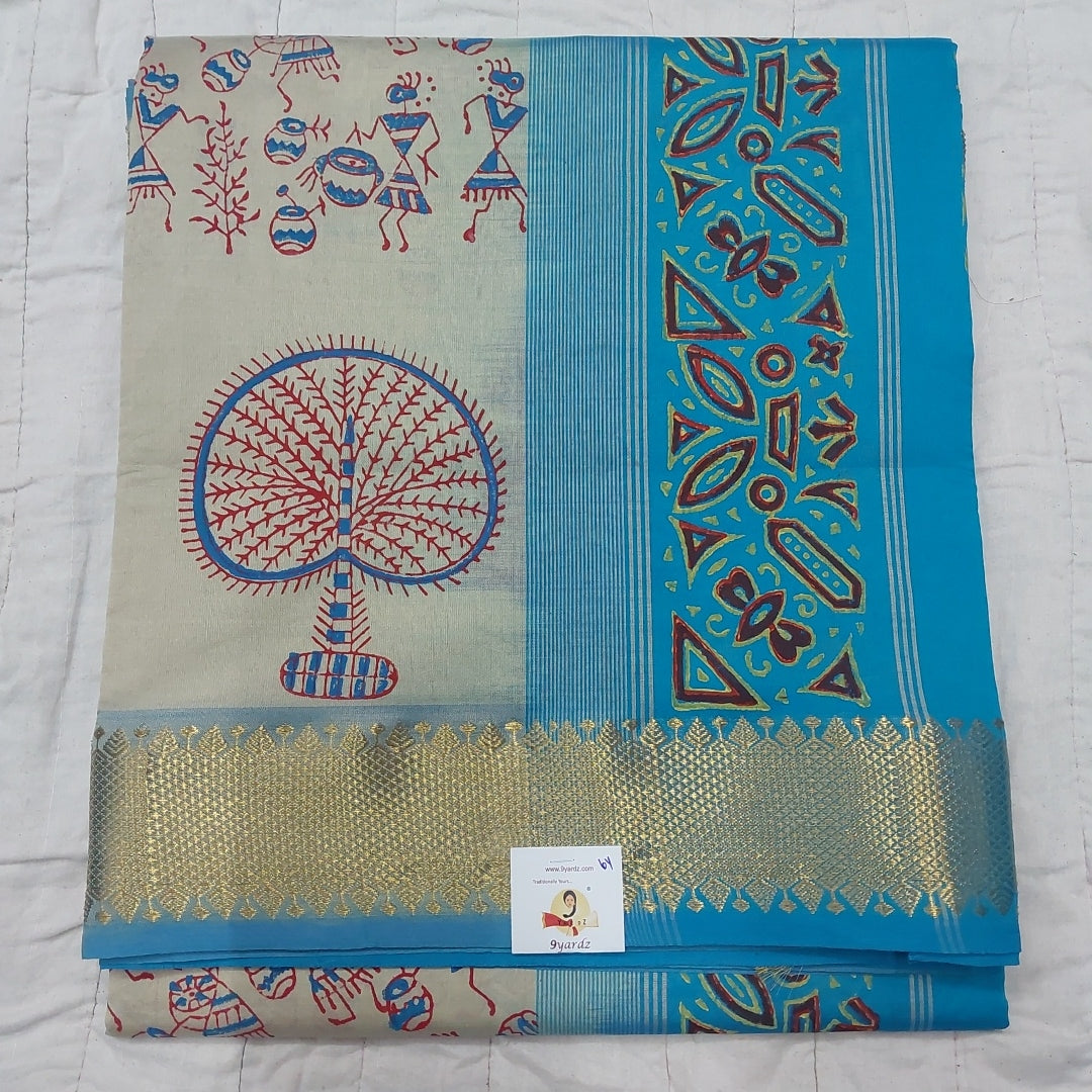 Semi silk printed 6Yards
