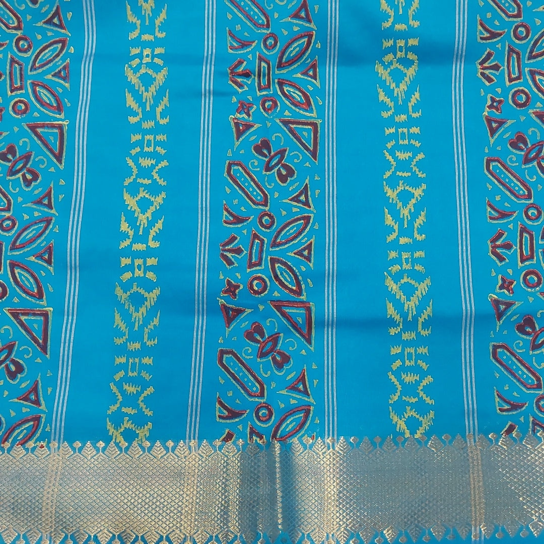 Semi silk printed 6Yards