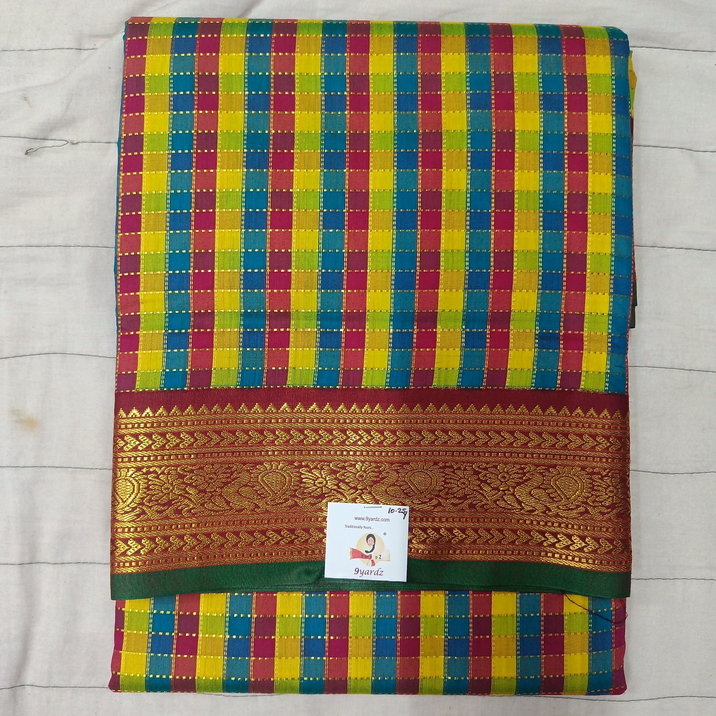 Akshaya cotton 10.25 yards madisar checked